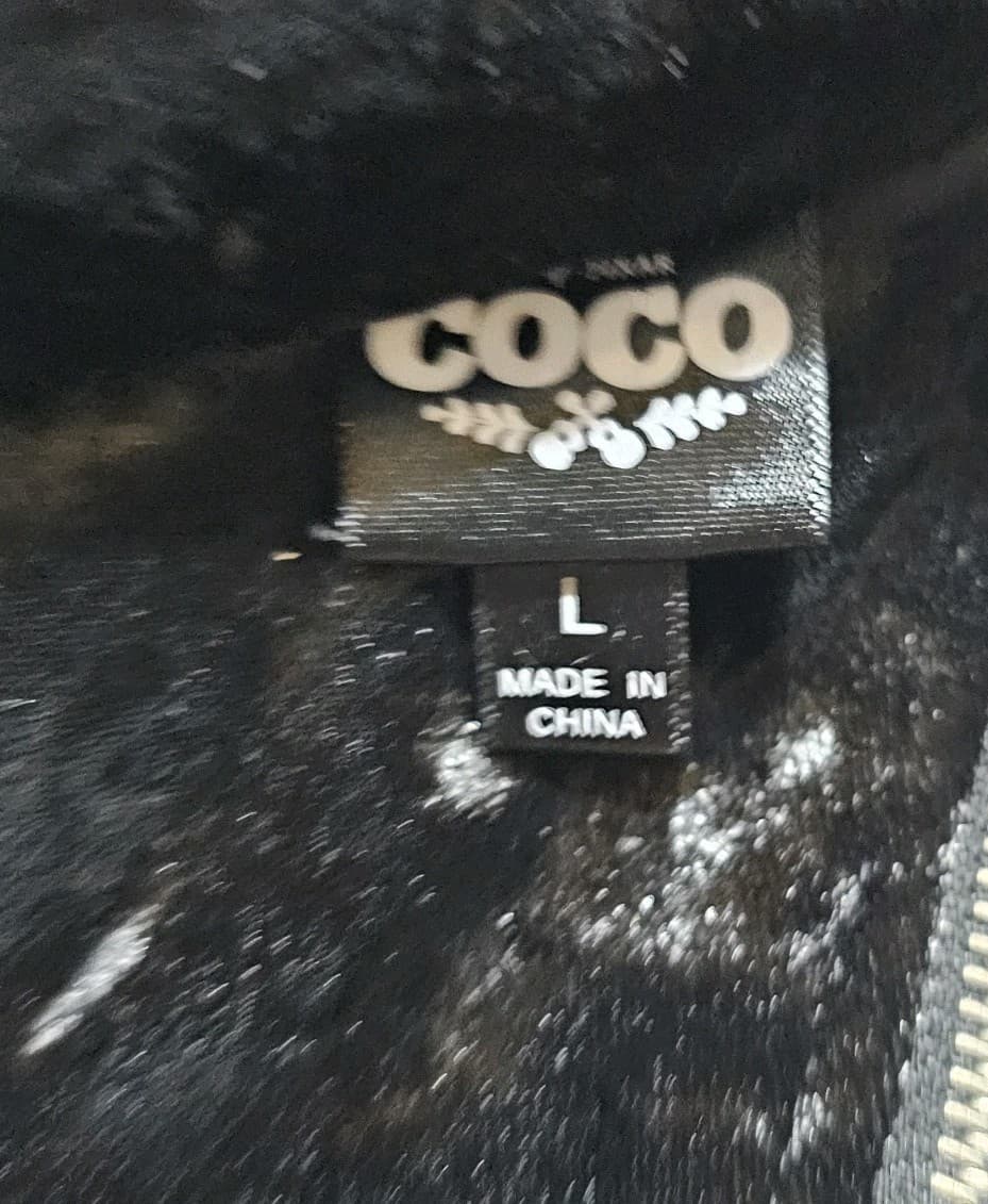 Coco Crushed Velvet Moto Jacket Women Juniors L Black Floral Embroidered Disney - Thumbnail 9
