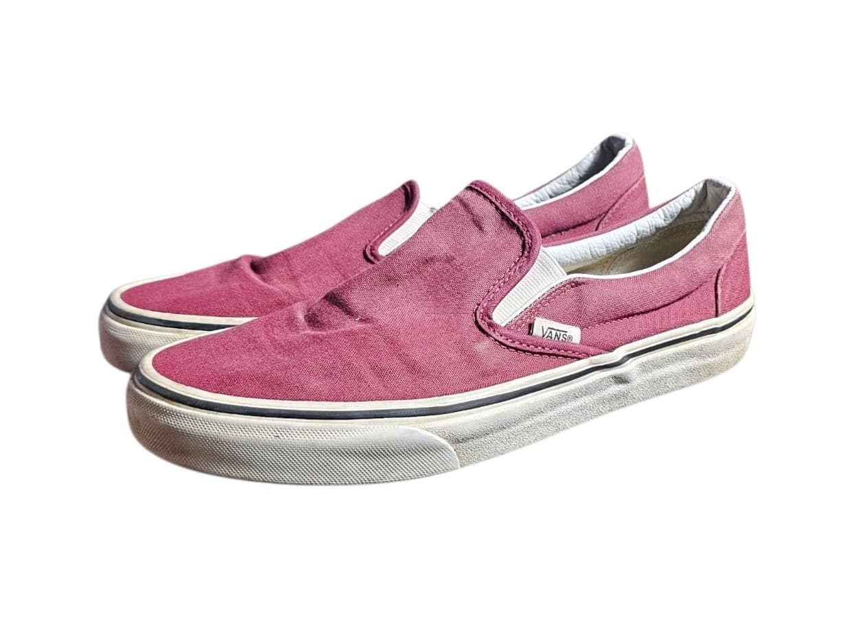 Vans Classic Slip On Shoes Mens 7 Women 8.5 Color Moroon In Good Condition. - Thumbnail 2