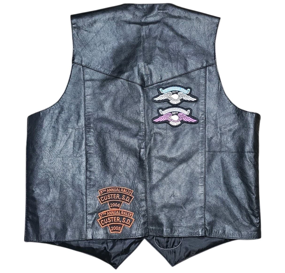 Womens Genuine Leather Motorcycle Biker Vest With Patches Size Xl - Thumbnail 6
