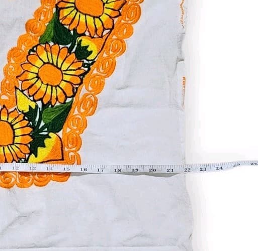 Vintage Mexican Embroidered Sleeveless Sunflower Blouse Womans Size Xl - Thumbnail 7
