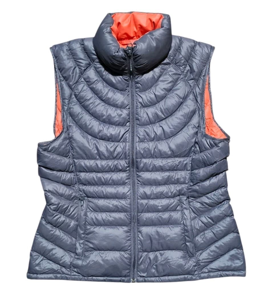 Bernardo Goose Down Vest Womens Medium Sleeveless Full Zip Packable Puffer Gray - Thumbnail 2