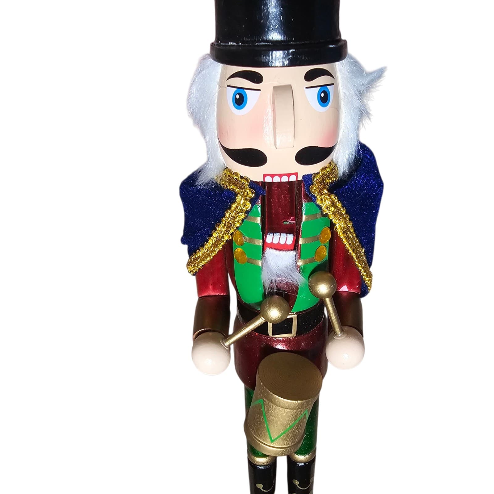 15” Christmas Wooden Nutcracker Drummer,hand painted,with mouth Opening Action - Thumbnail 11