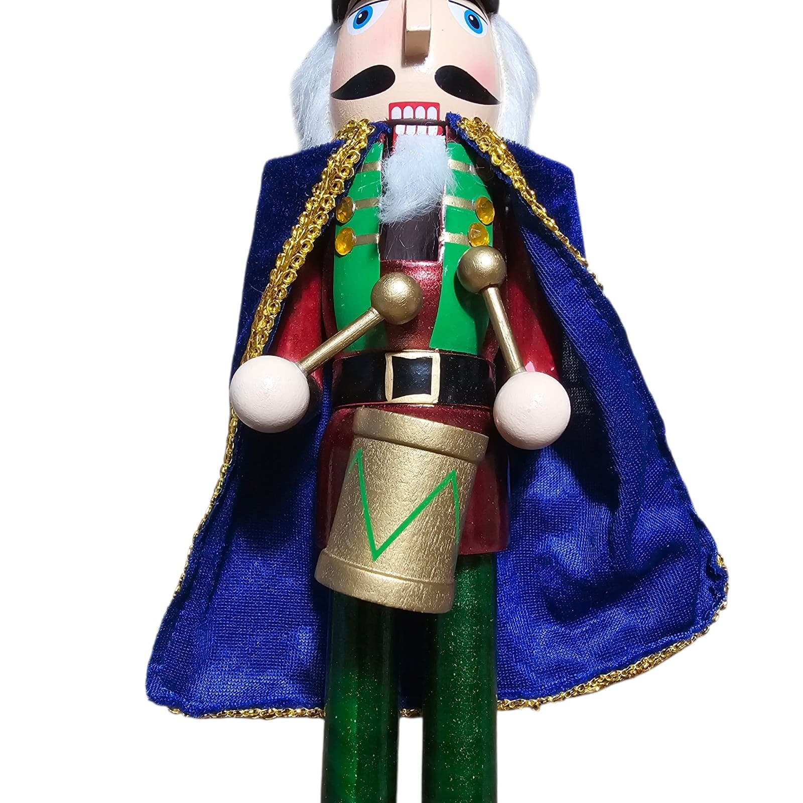15” Christmas Wooden Nutcracker Drummer,hand painted,with mouth Opening Action - Thumbnail 5