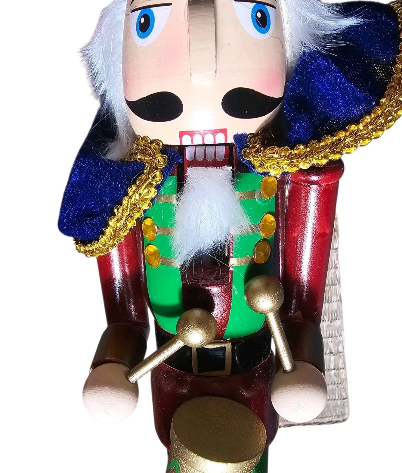 15” Christmas Wooden Nutcracker Drummer,hand painted,with mouth Opening Action - Thumbnail 9