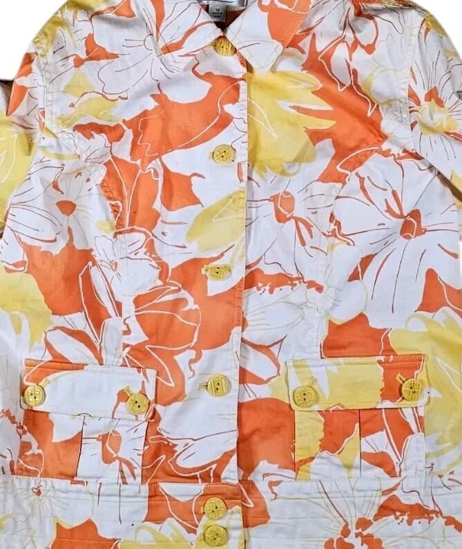 Coldwater Creek Floral Button Up Jacket Womans Size 14 - Thumbnail 11