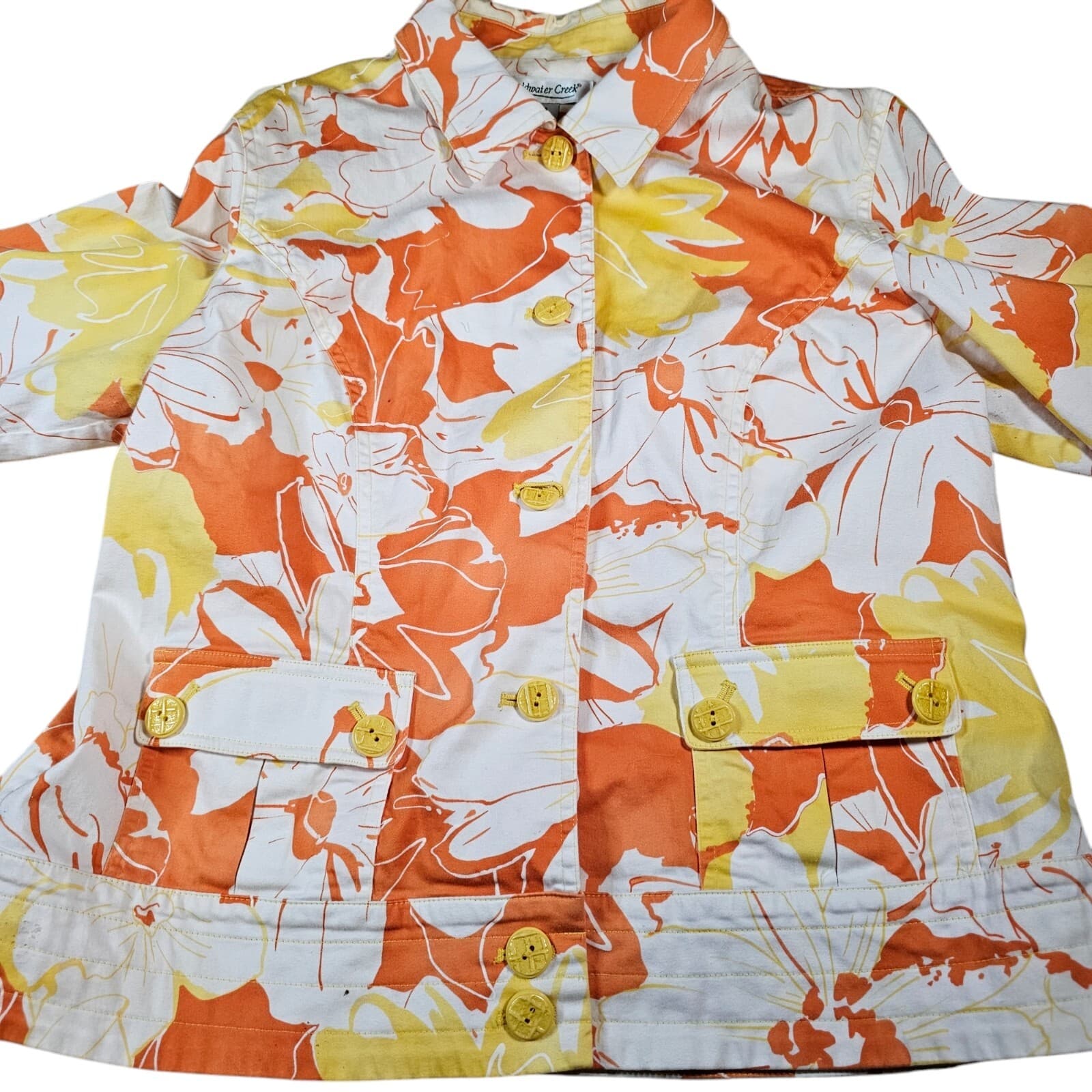 Coldwater Creek Floral Button Up Jacket Womans Size 14 - Thumbnail 2