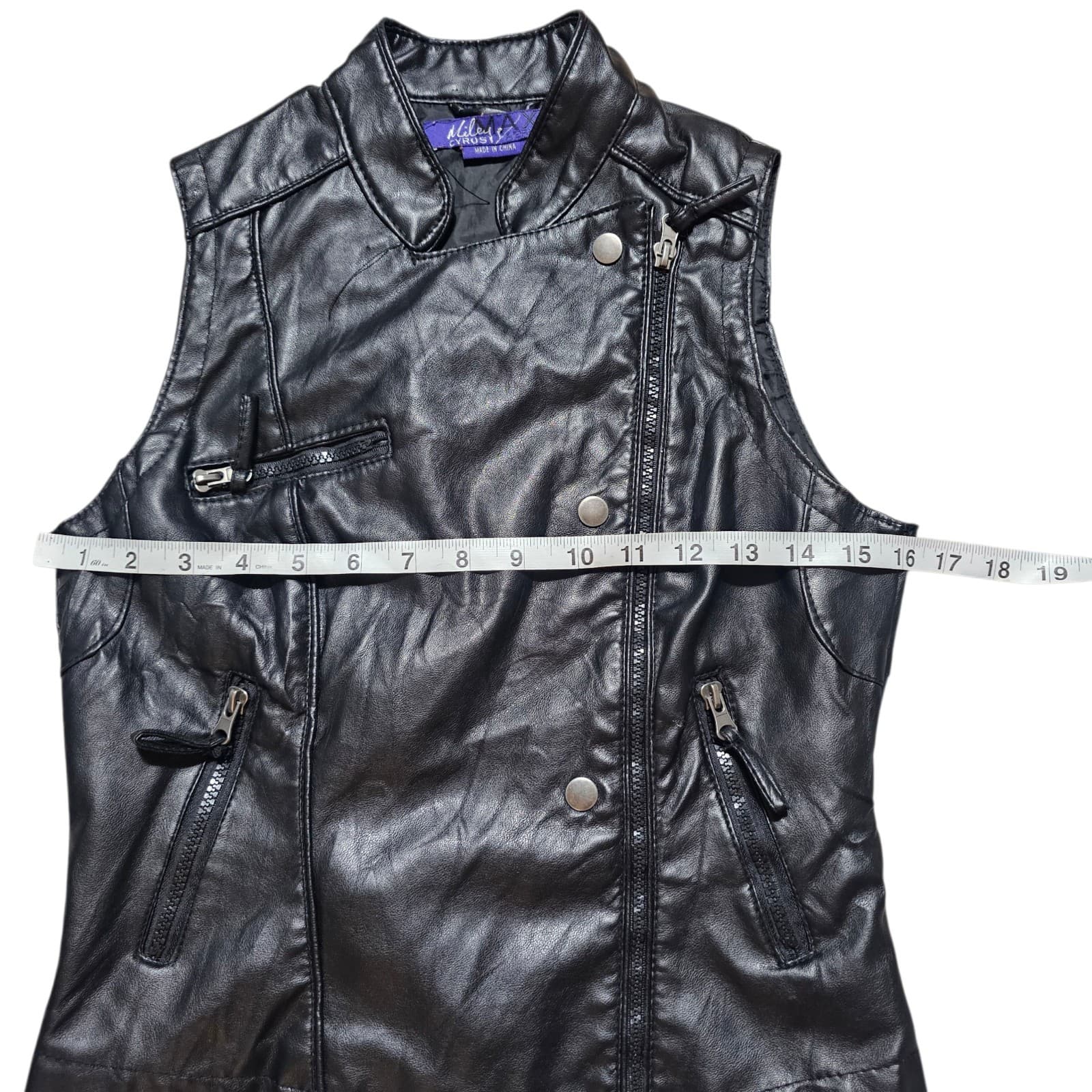 Miley Cyrus Faux Leather Vest Size S/P - Thumbnail 10