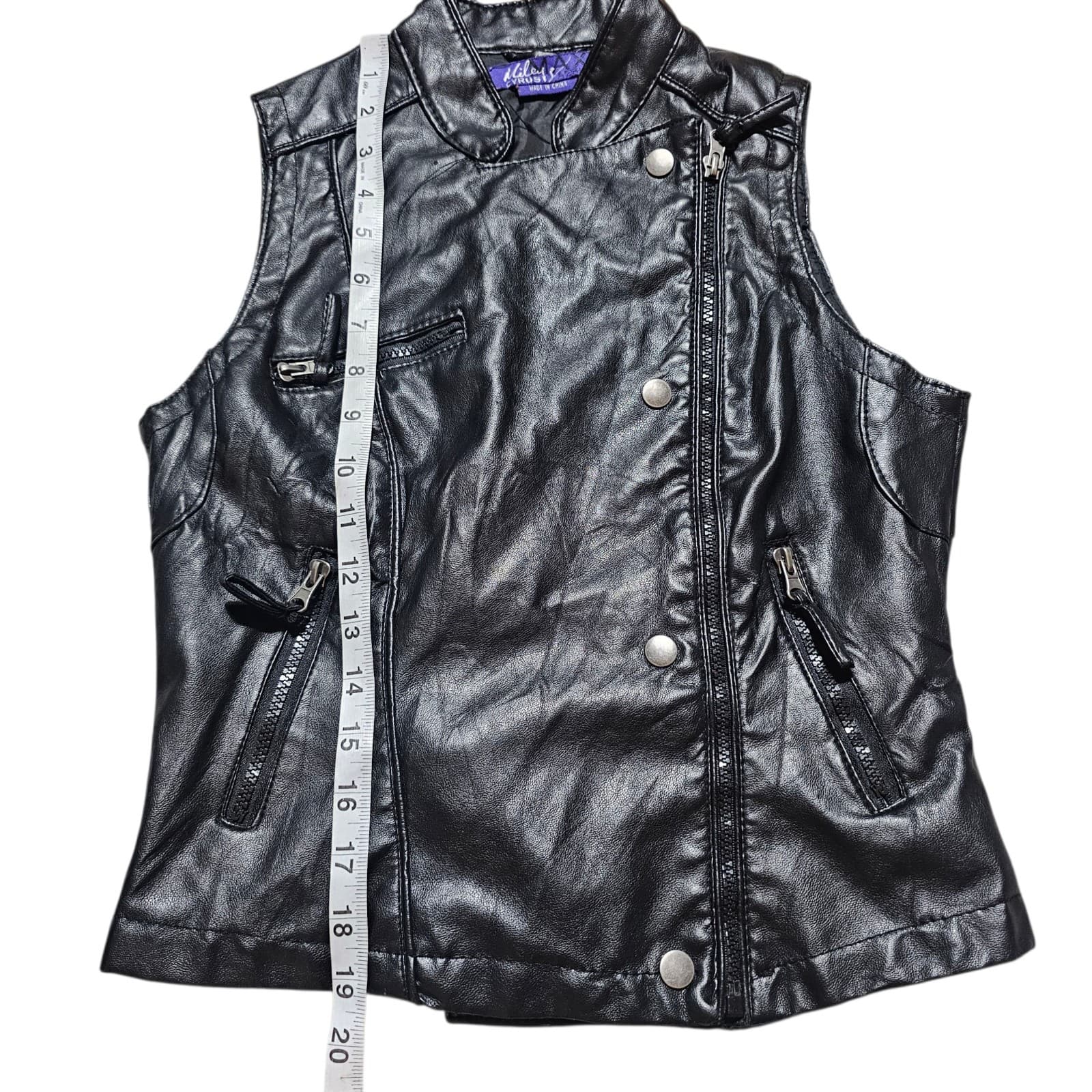 Miley Cyrus Faux Leather Vest Size S/P - Thumbnail 4