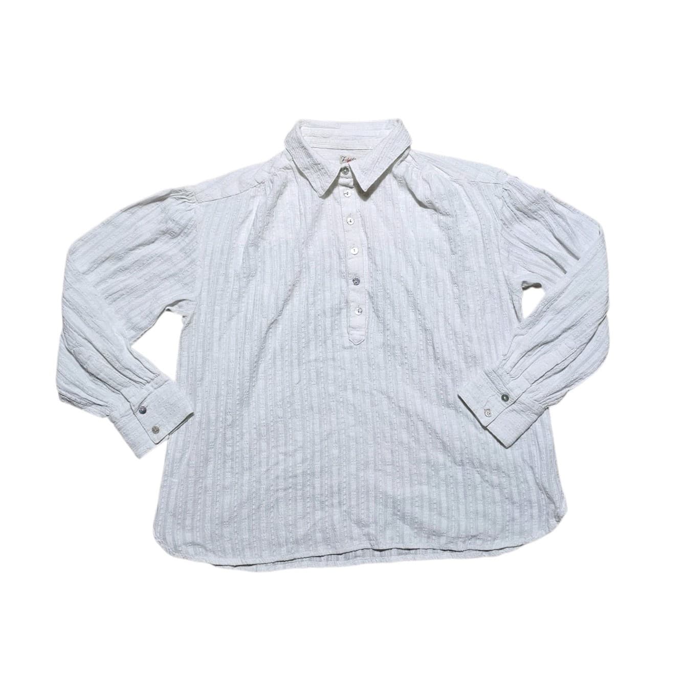 Faherty Ollie Organic Cotton Long Sleeve Button Front Henly Top Womans Size M