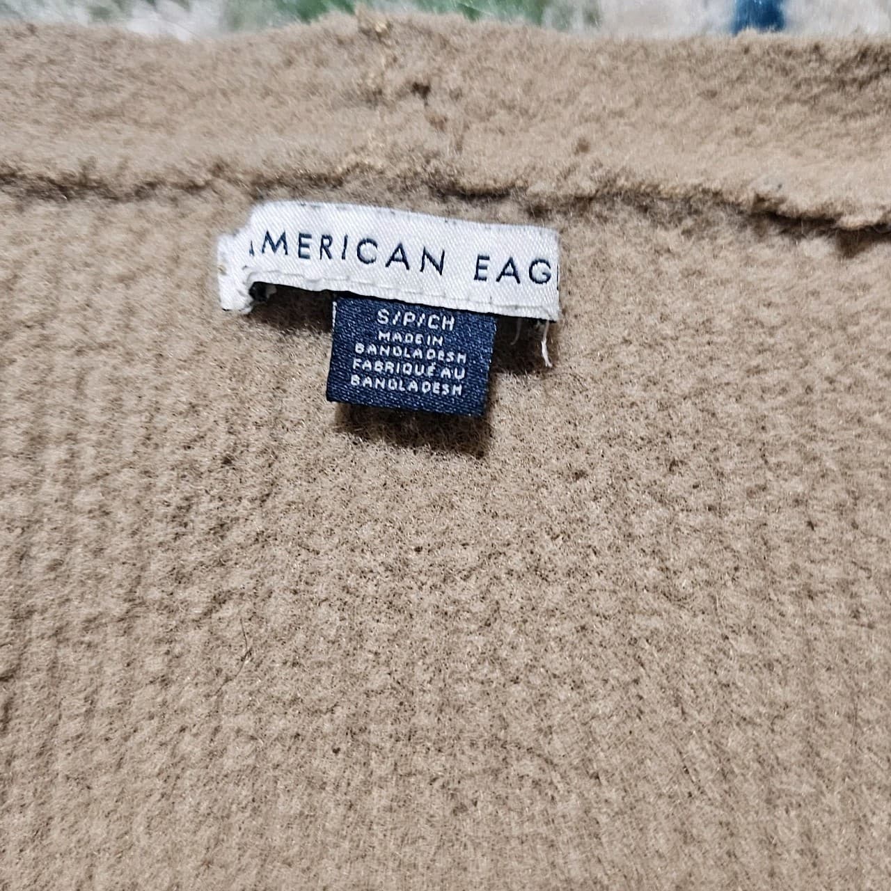 American Eagle Women's 100% Nylon Brown oversized Cardigan Sweater Size Small - Thumbnail 9