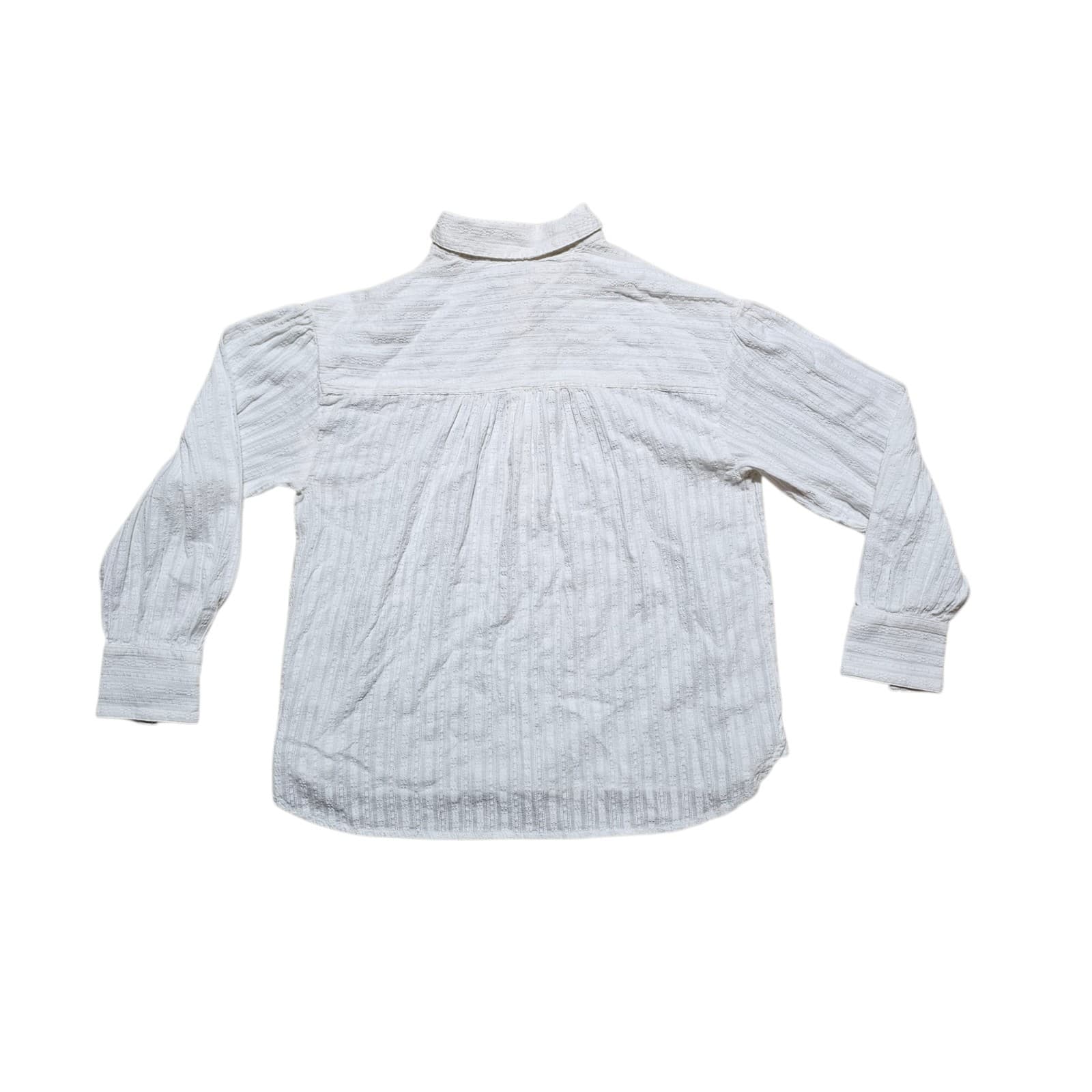 Faherty Ollie Organic Cotton Long Sleeve Button Front Henly Top Womans Size M - Thumbnail 7