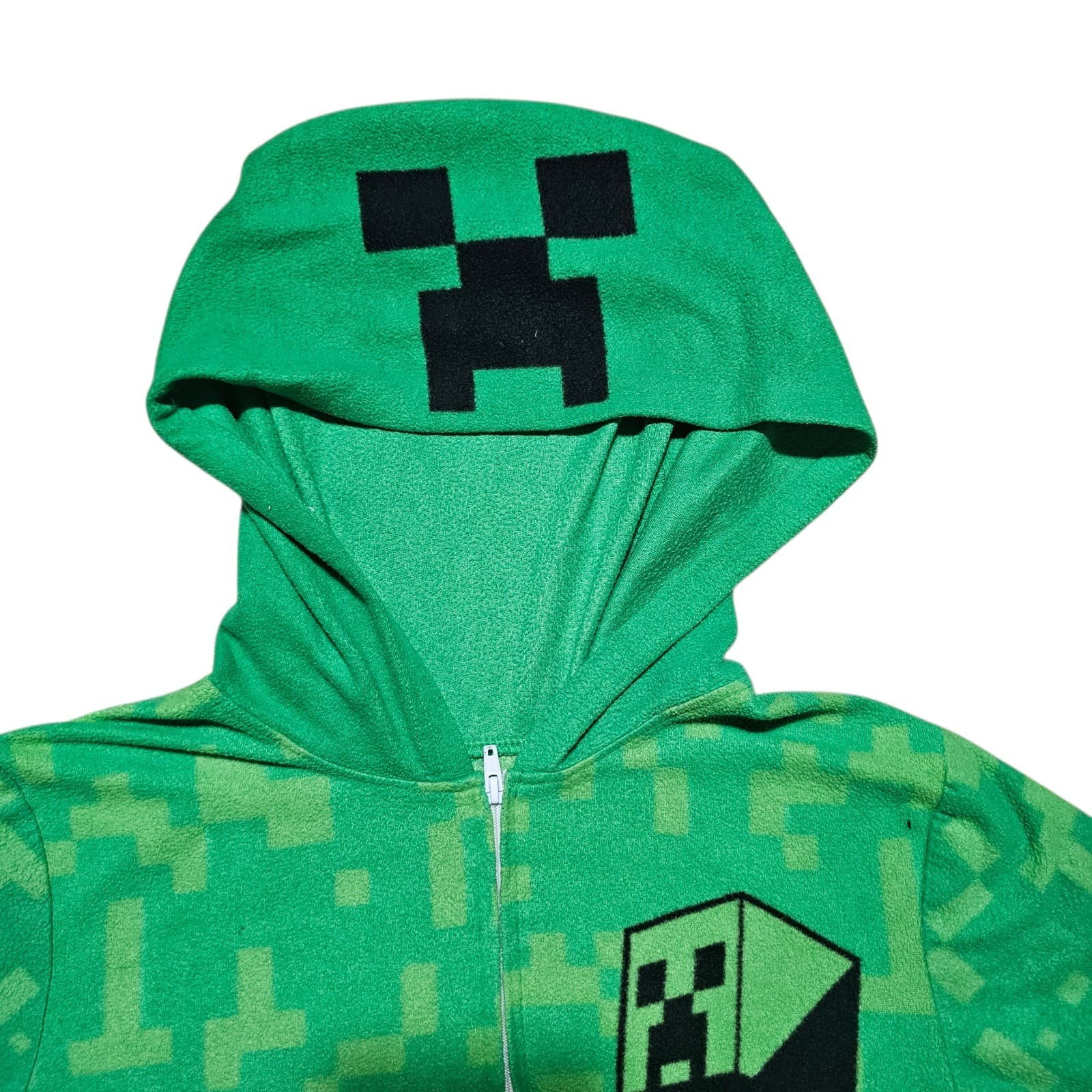 Minecraft One Piece Pajamas Creeper Union Suit Boy Girl Sleeper Size 14/16 - Thumbnail 4