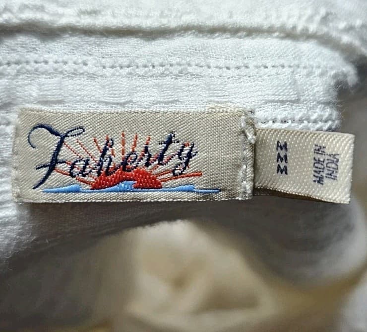 Faherty Ollie Organic Cotton Long Sleeve Button Front Henly Top Womans Size M - Thumbnail 11