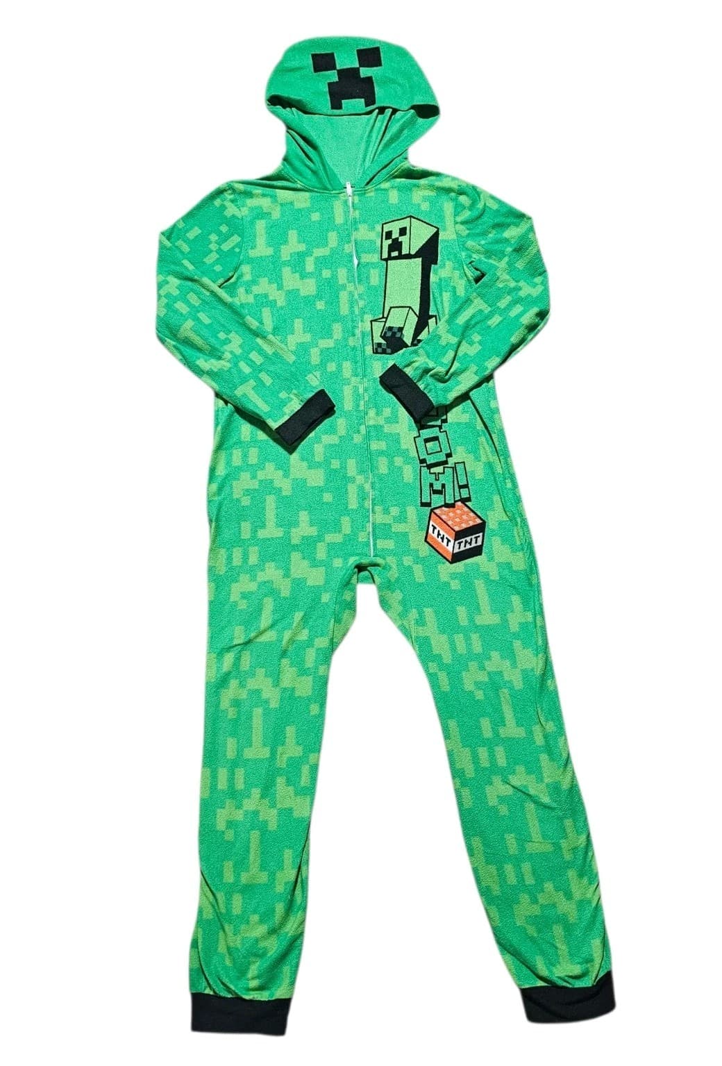 Minecraft One Piece Pajamas Creeper Union Suit Boy Girl Sleeper Size 14/16