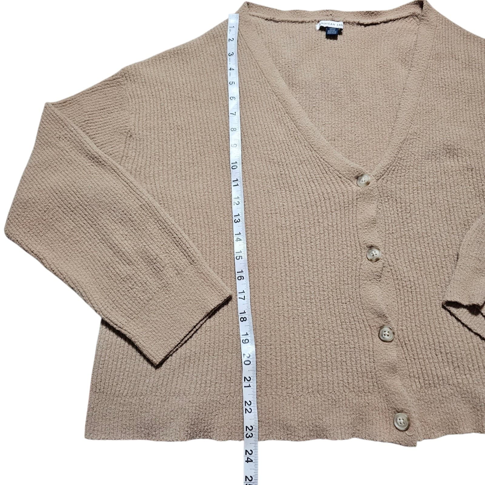 American Eagle Women's 100% Nylon Brown oversized Cardigan Sweater Size Small - Thumbnail 4