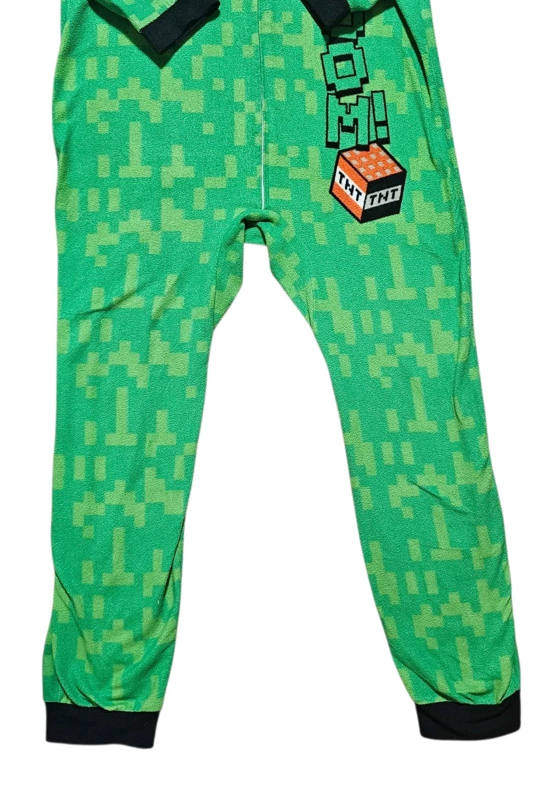 Minecraft One Piece Pajamas Creeper Union Suit Boy Girl Sleeper Size 14/16 - Thumbnail 5