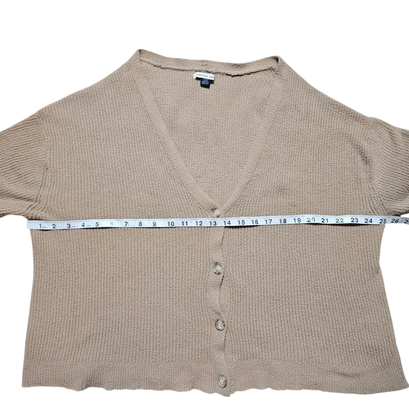 American Eagle Women's 100% Nylon Brown oversized Cardigan Sweater Size Small - Thumbnail 5