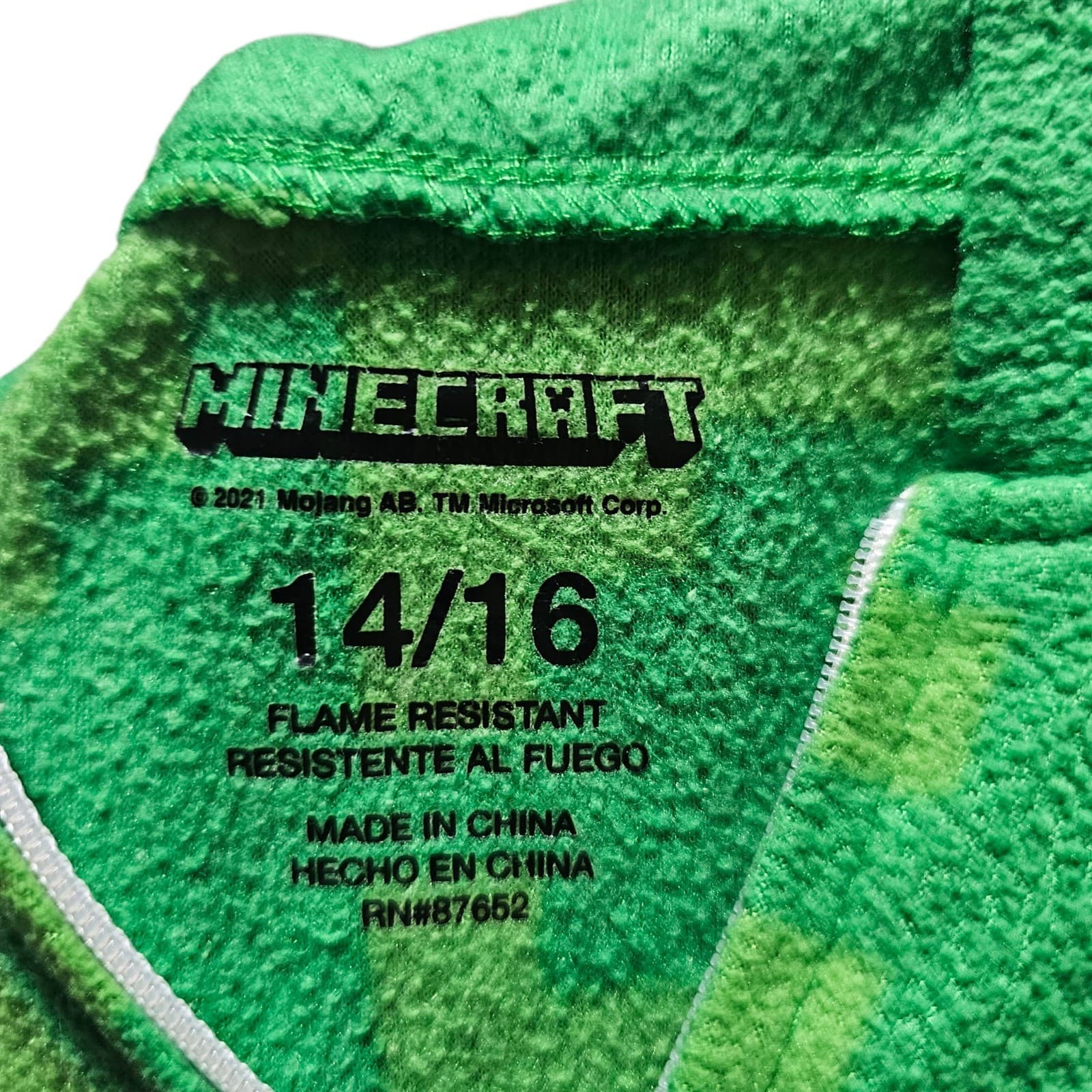 Minecraft One Piece Pajamas Creeper Union Suit Boy Girl Sleeper Size 14/16 - Thumbnail 15