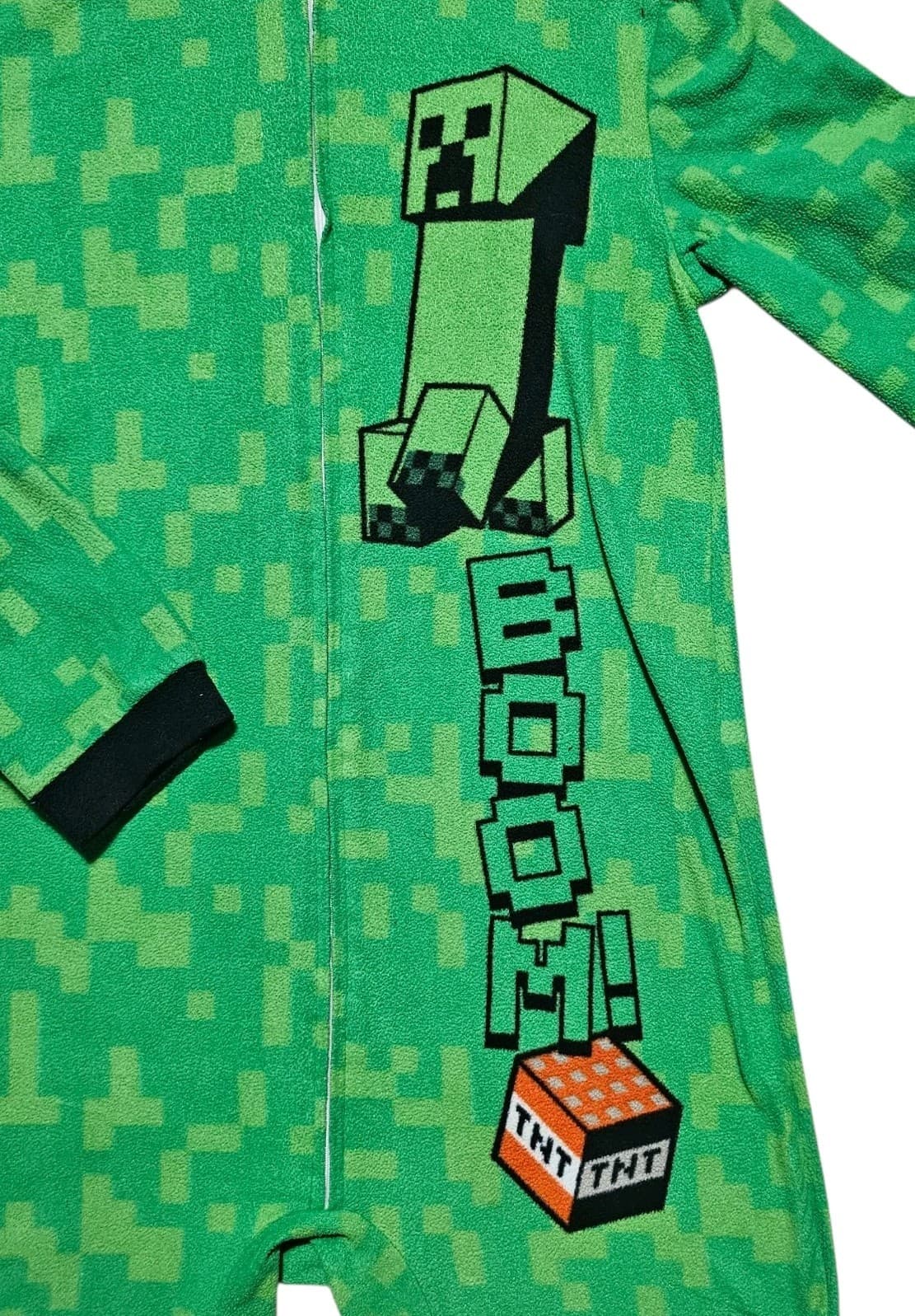 Minecraft One Piece Pajamas Creeper Union Suit Boy Girl Sleeper Size 14/16 - Thumbnail 6