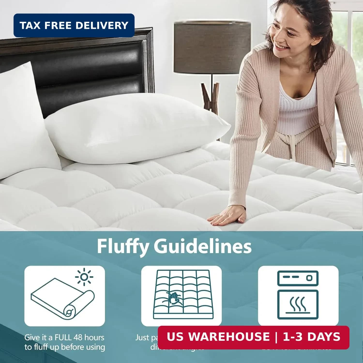 CYMULA Queen Mattress Topper Cooling Pad - Thumbnail 9