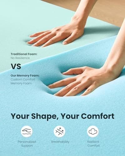 Dreamsmith Queen Mattress Topper 3 Inch Cooling Gel Memory Foam - Thumbnail 7