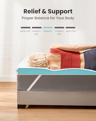 Dreamsmith Queen Mattress Topper 3 Inch Cooling Gel Memory Foam - Thumbnail 6