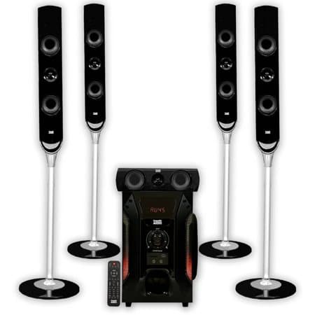 Acoustic Audio AAT1000 Tower 5.1 Home Theater Speaker System with 8" Powered Sub - Thumbnail 2