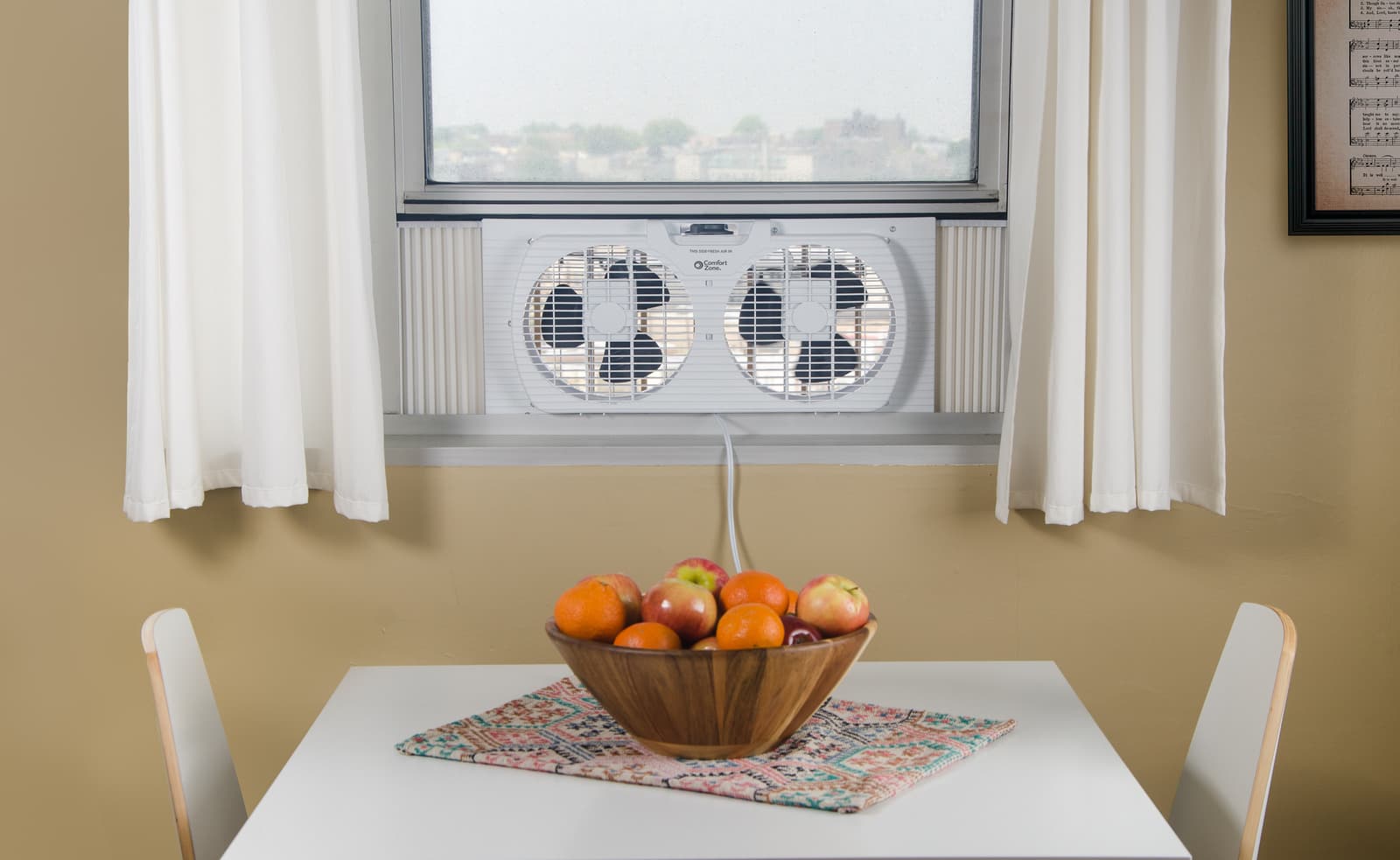 Comfort Zone 3-Speed Dual Blade Window Fan  White - Thumbnail 5