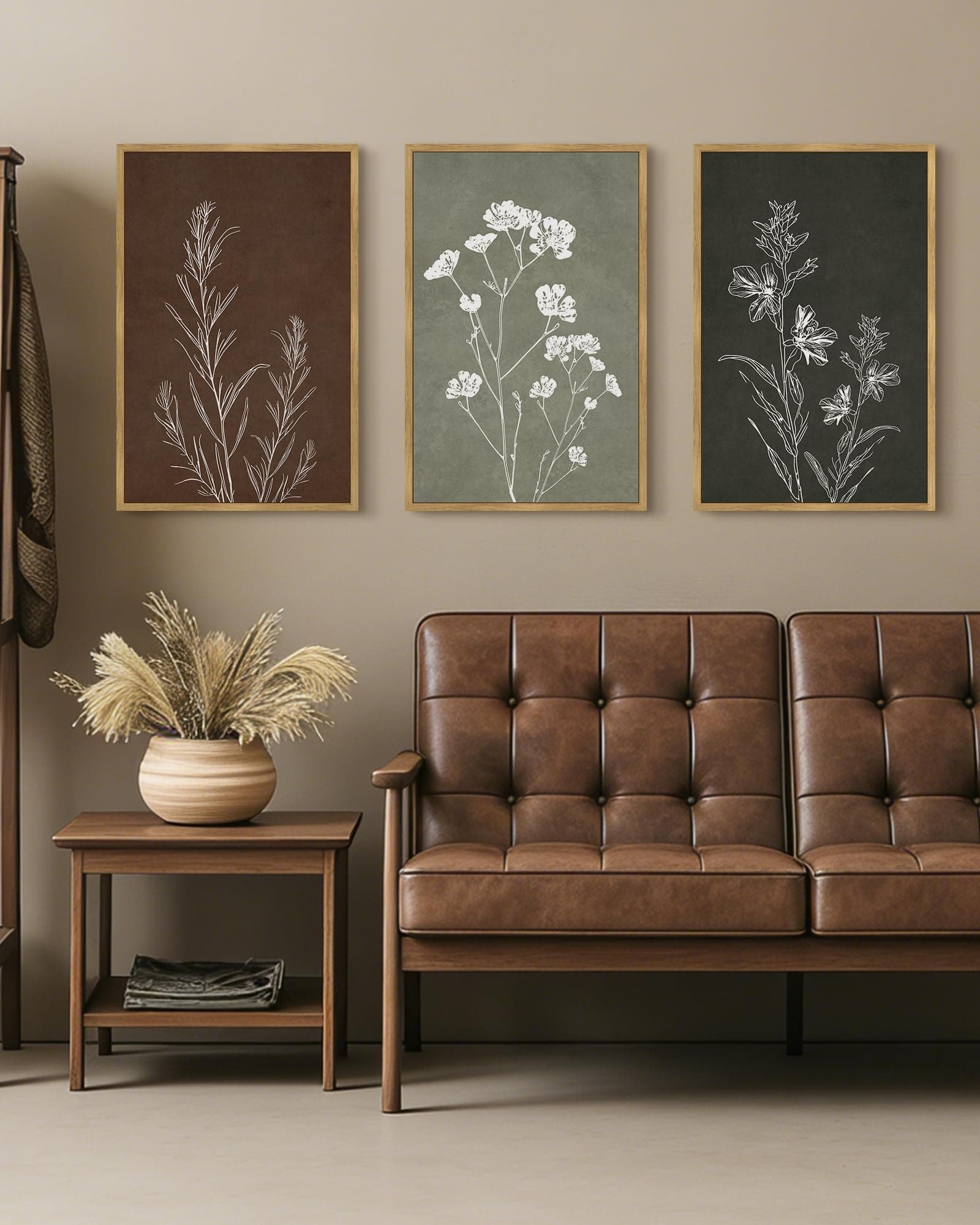 Drsoum Flower Wall Art 16x24in Natural Framed - Thumbnail 5