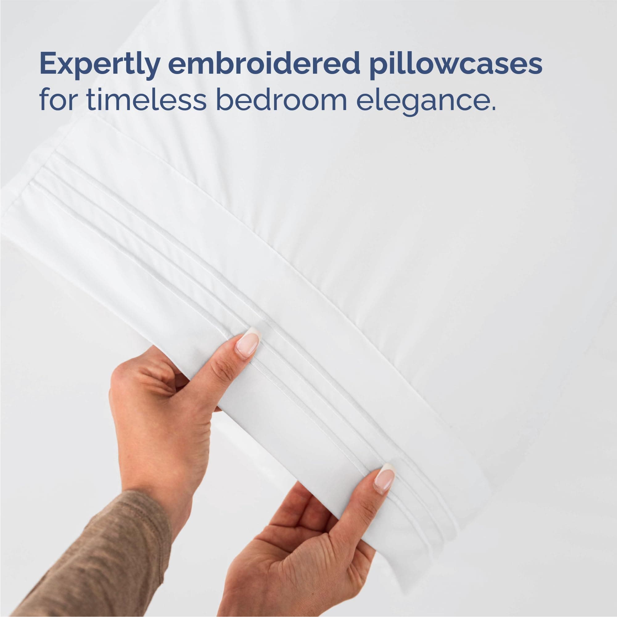 Queen Size 4 Piece Sheet Set White Oeko-Tex Deep Pockets Easy-Fit Wrinkle Free - Thumbnail 6