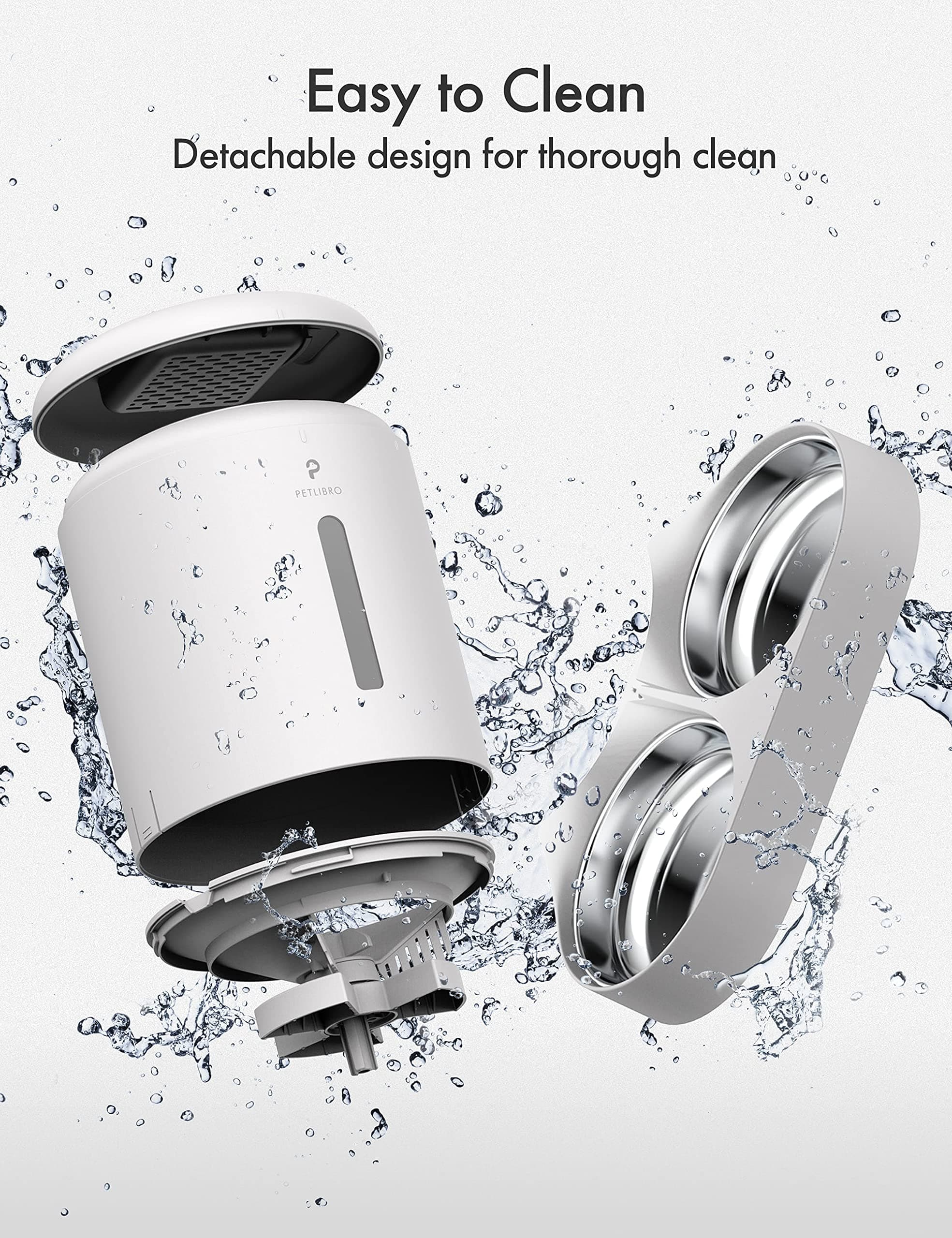 PETLIBRO PLAF103-DT 5L Automatic Pet Feeder with 2 Stainless Bowls, Dual Tray - Thumbnail 5