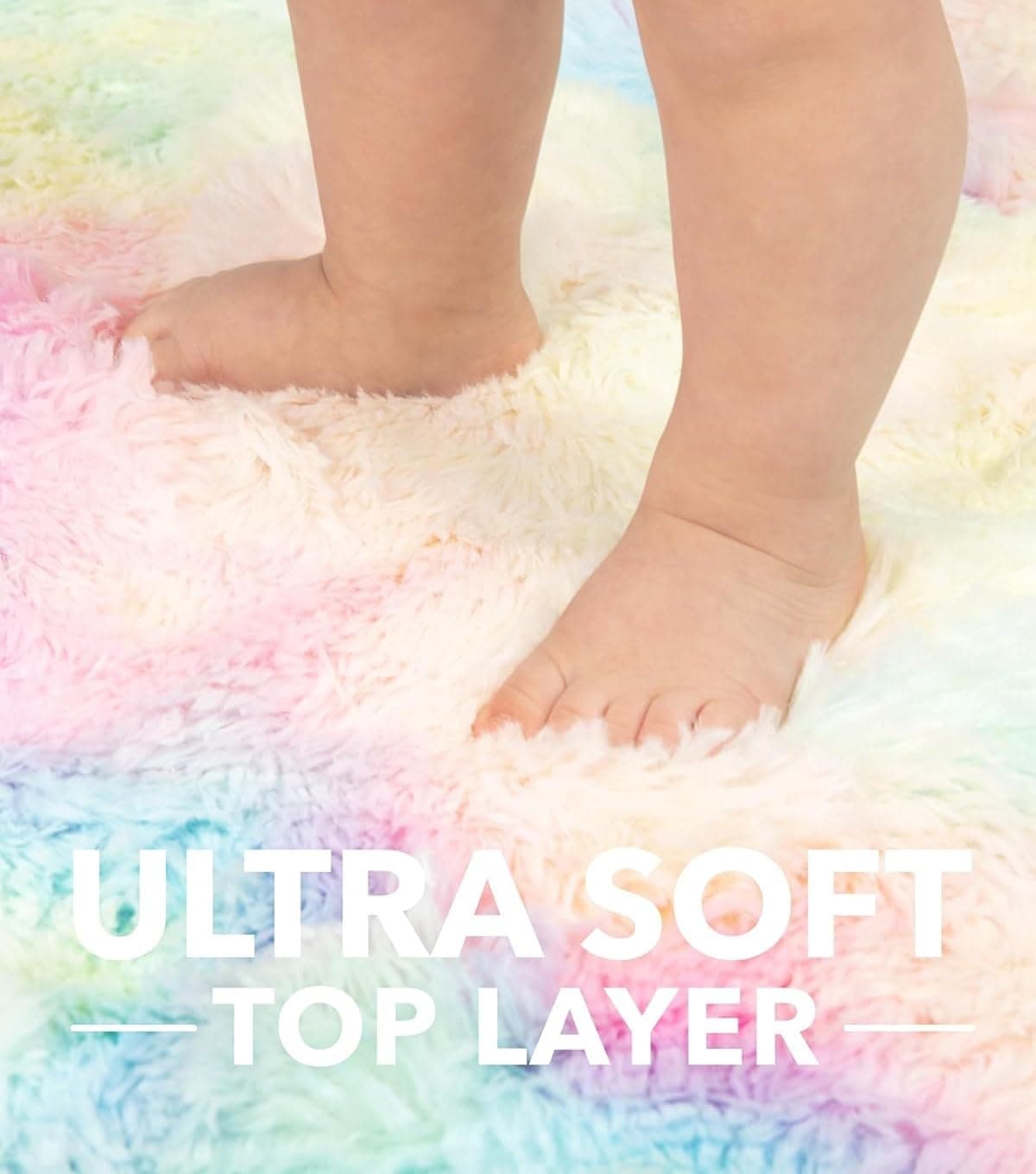 IR Imperial Rooms 8x10 Area Rug Rainbow Shag Fluffy Soft Plush Washable - Thumbnail 7