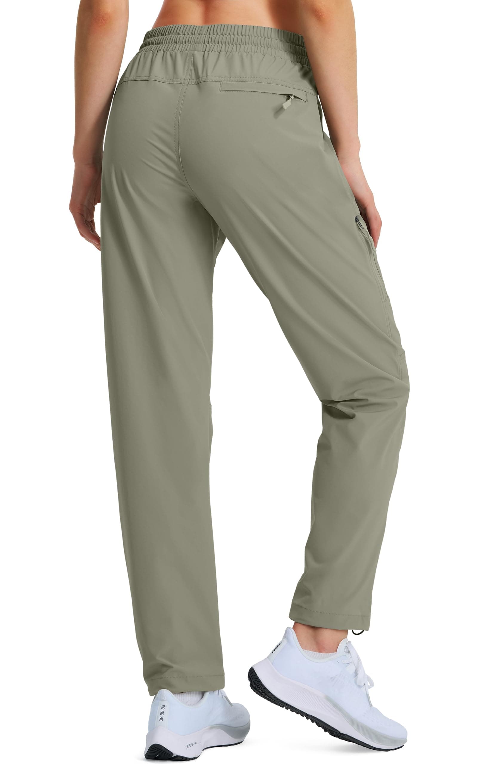 Hugut Women's Hiking Pants Quick Dry Lightweight Cargo Pants UPF 50 Grey Sage - Thumbnail 5