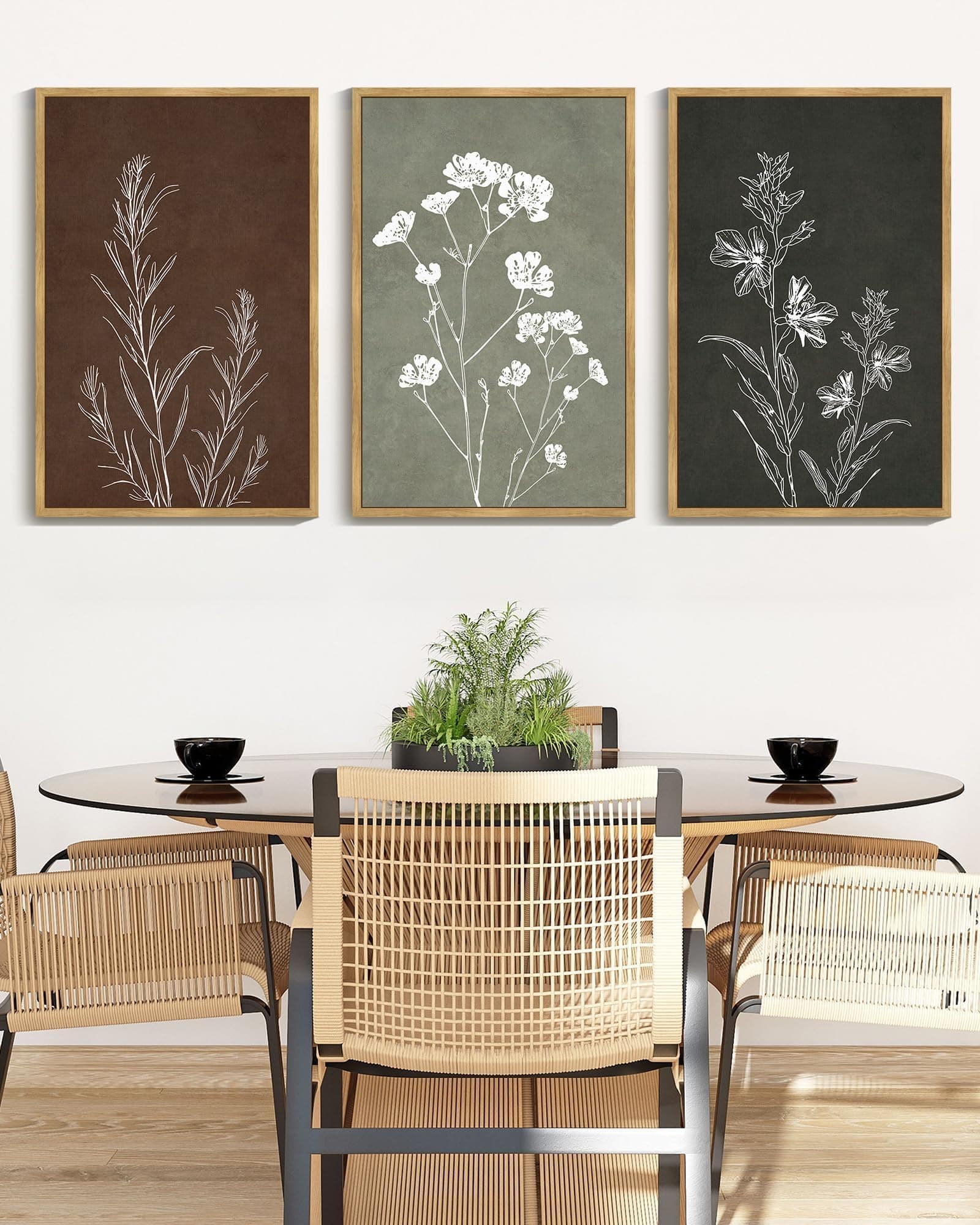 Drsoum Flower Wall Art 16x24in Natural Framed - Thumbnail 4