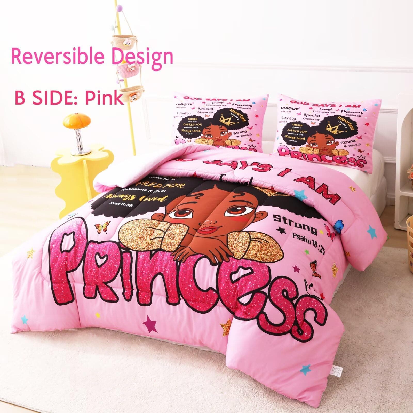 GRAT TIOC Black Girl Magic Comforter Set Queen - Black Girl Bedding - Thumbnail 3