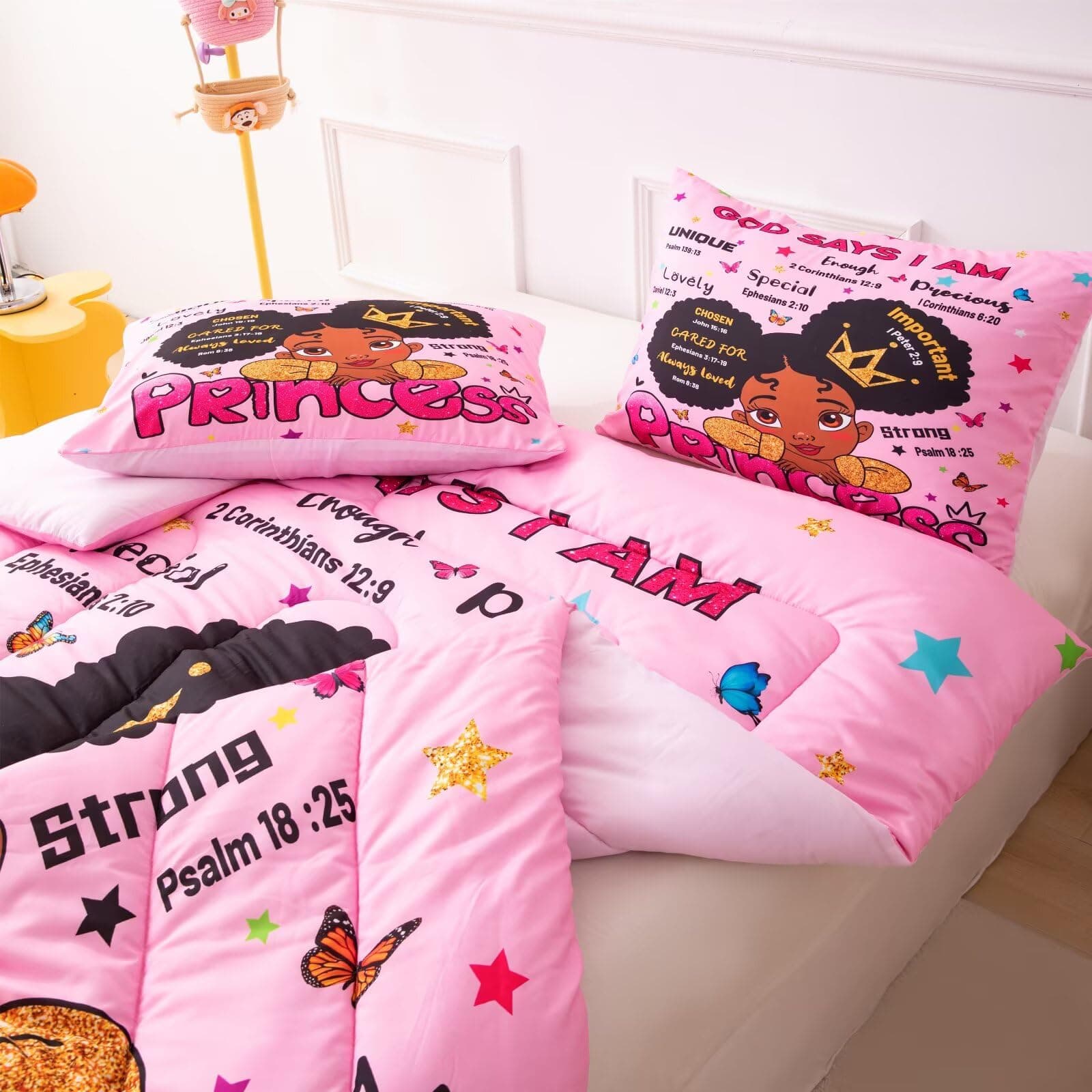 GRAT TIOC Black Girl Magic Comforter Set Queen - Black Girl Bedding - Thumbnail 7