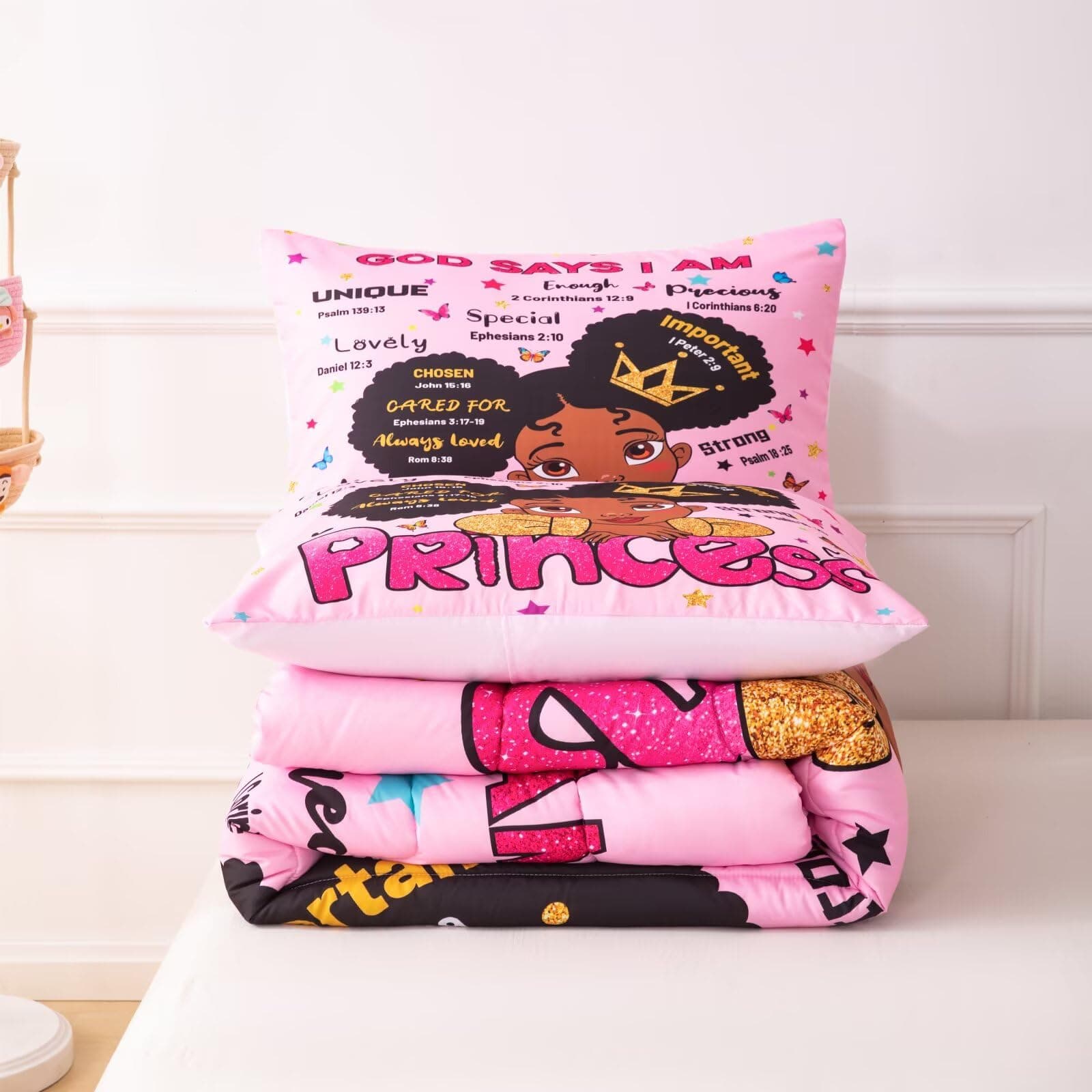 GRAT TIOC Black Girl Magic Comforter Set Queen - Black Girl Bedding - Thumbnail 8
