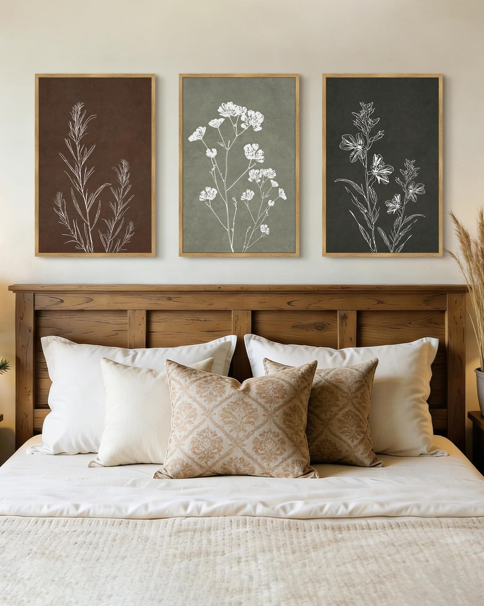 Drsoum Flower Wall Art 16x24in Natural Framed - Thumbnail 2
