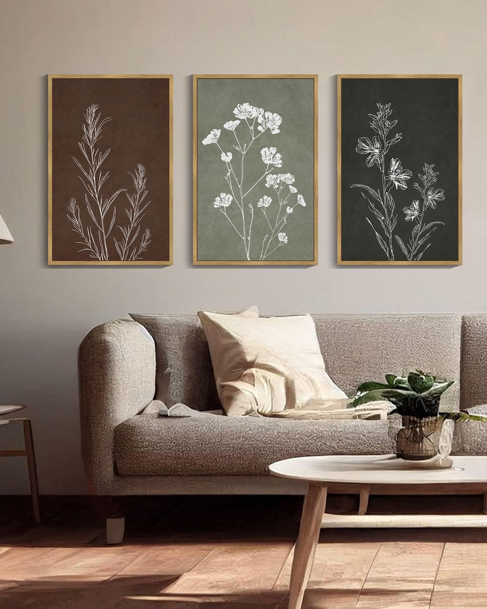 Drsoum Flower Wall Art 16x24in Natural Framed - Thumbnail 6