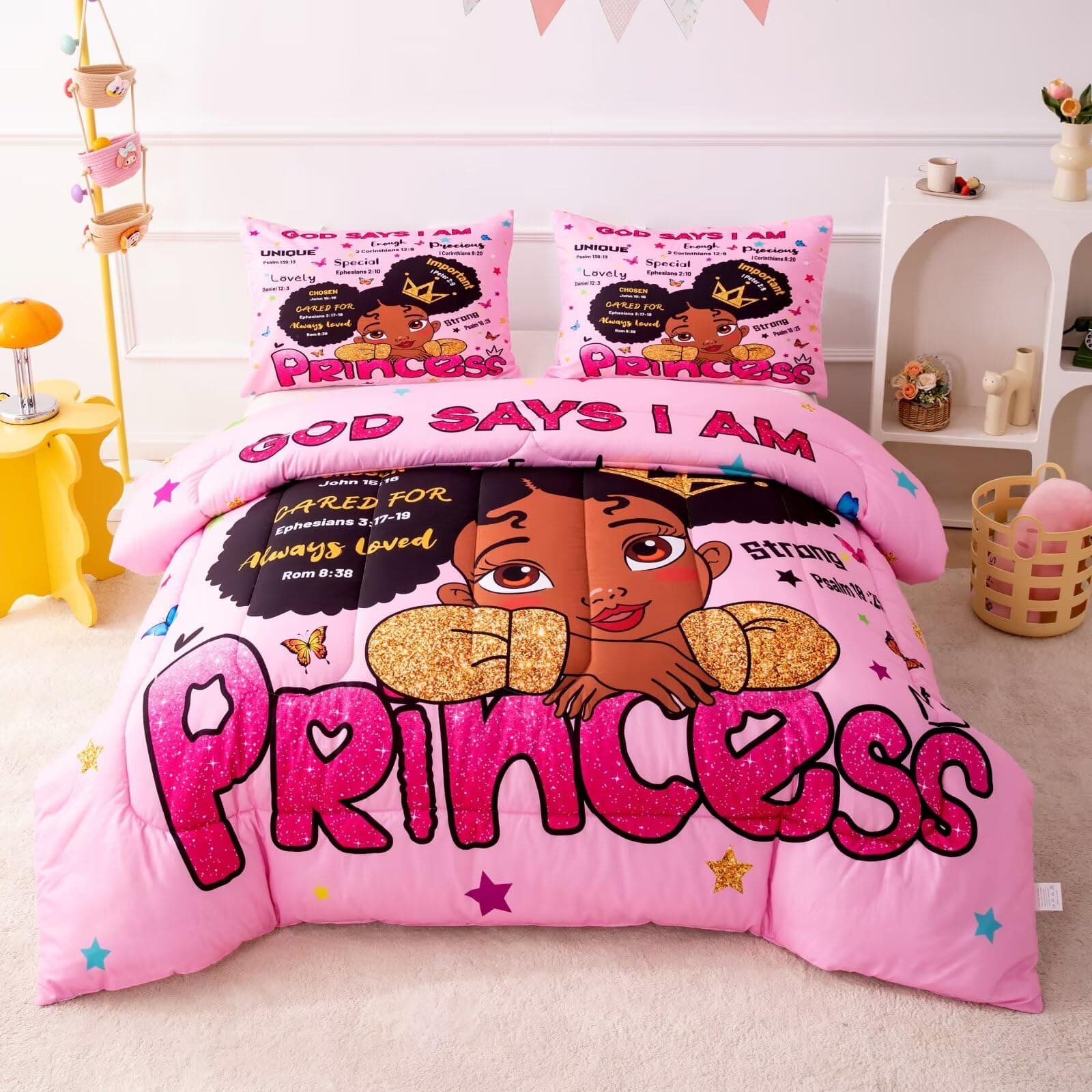 GRAT TIOC Black Girl Magic Comforter Set Queen - Black Girl Bedding
