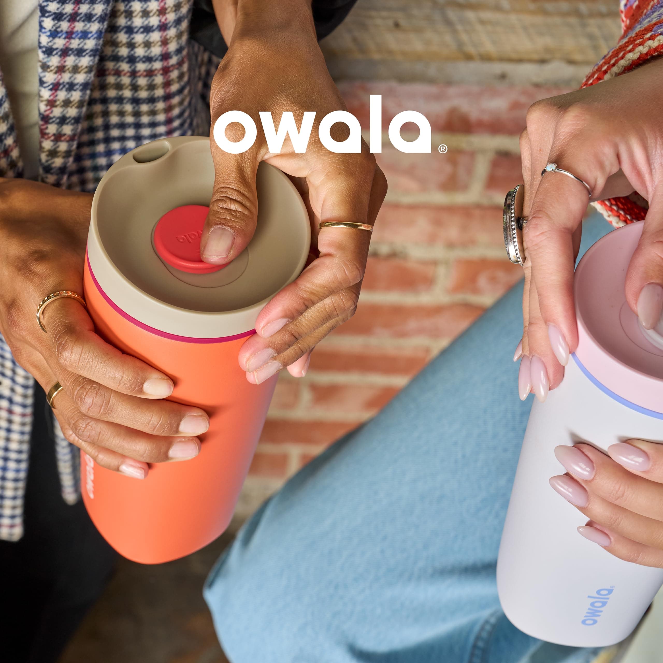 Owala SmoothSip Slider Insulated Stainless Steel Tumbler 12 oz Vanilla Bean - Thumbnail 5