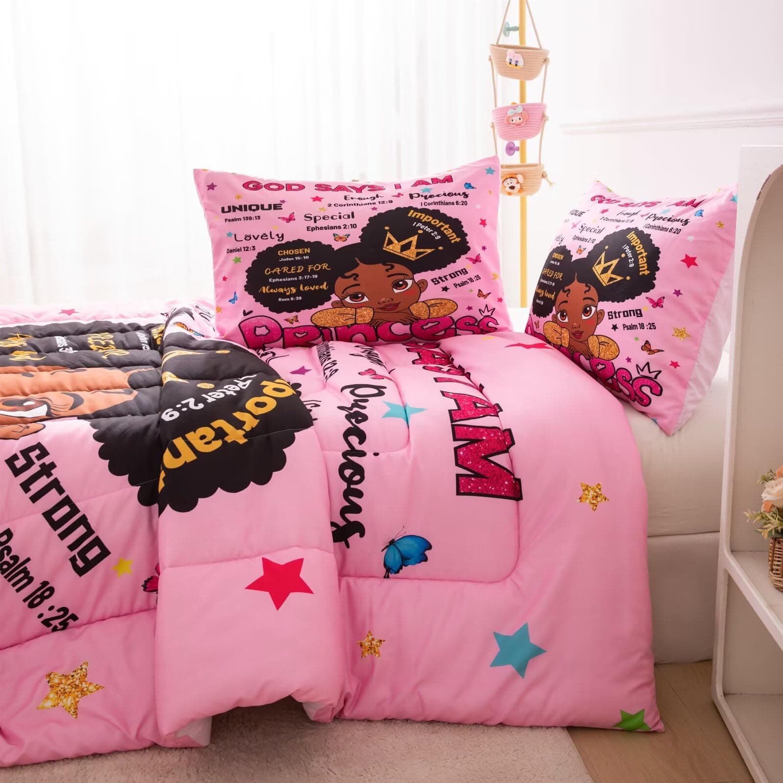 GRAT TIOC Black Girl Magic Comforter Set Queen - Black Girl Bedding - Thumbnail 6