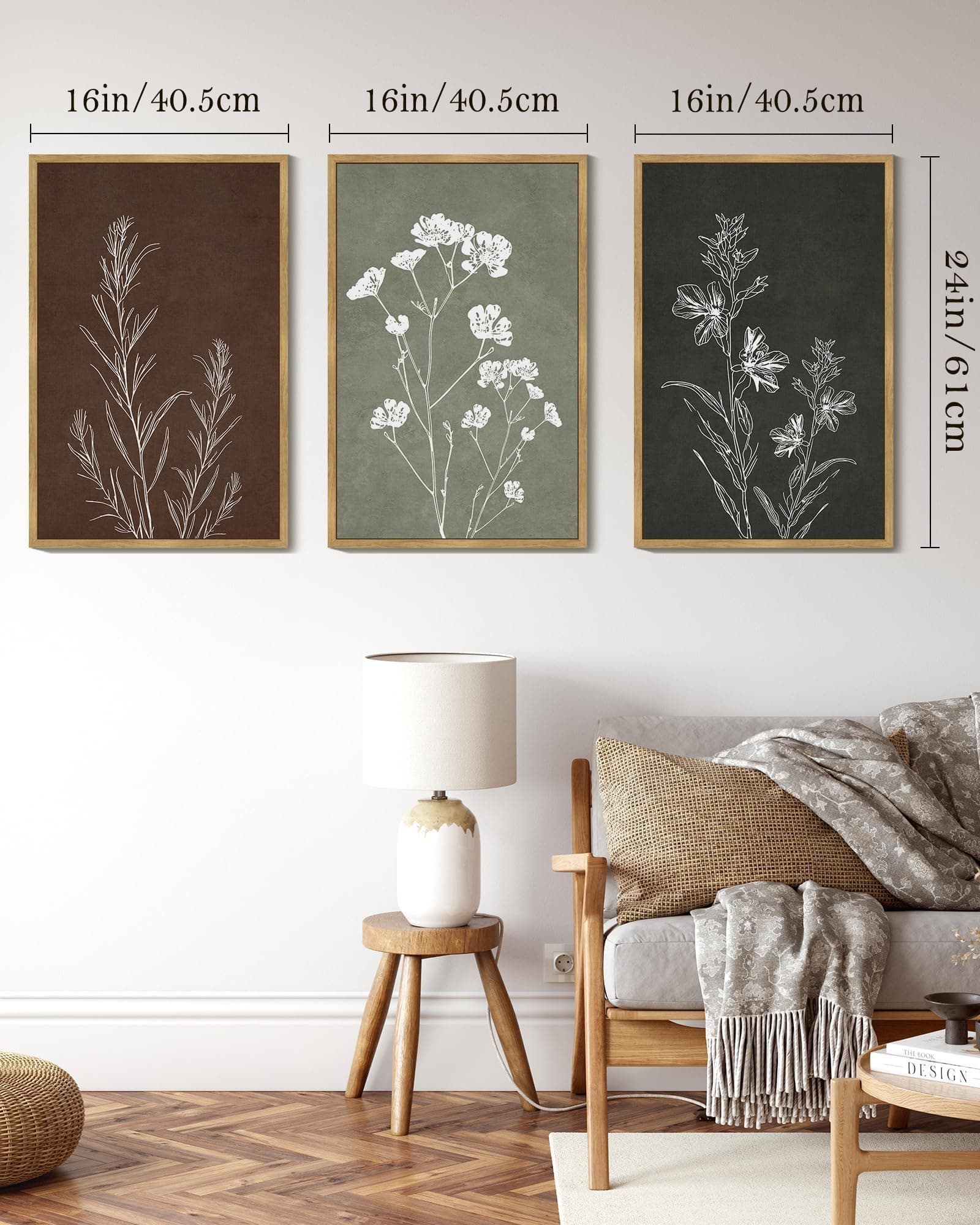 Drsoum Flower Wall Art 16x24in Natural Framed - Thumbnail 8