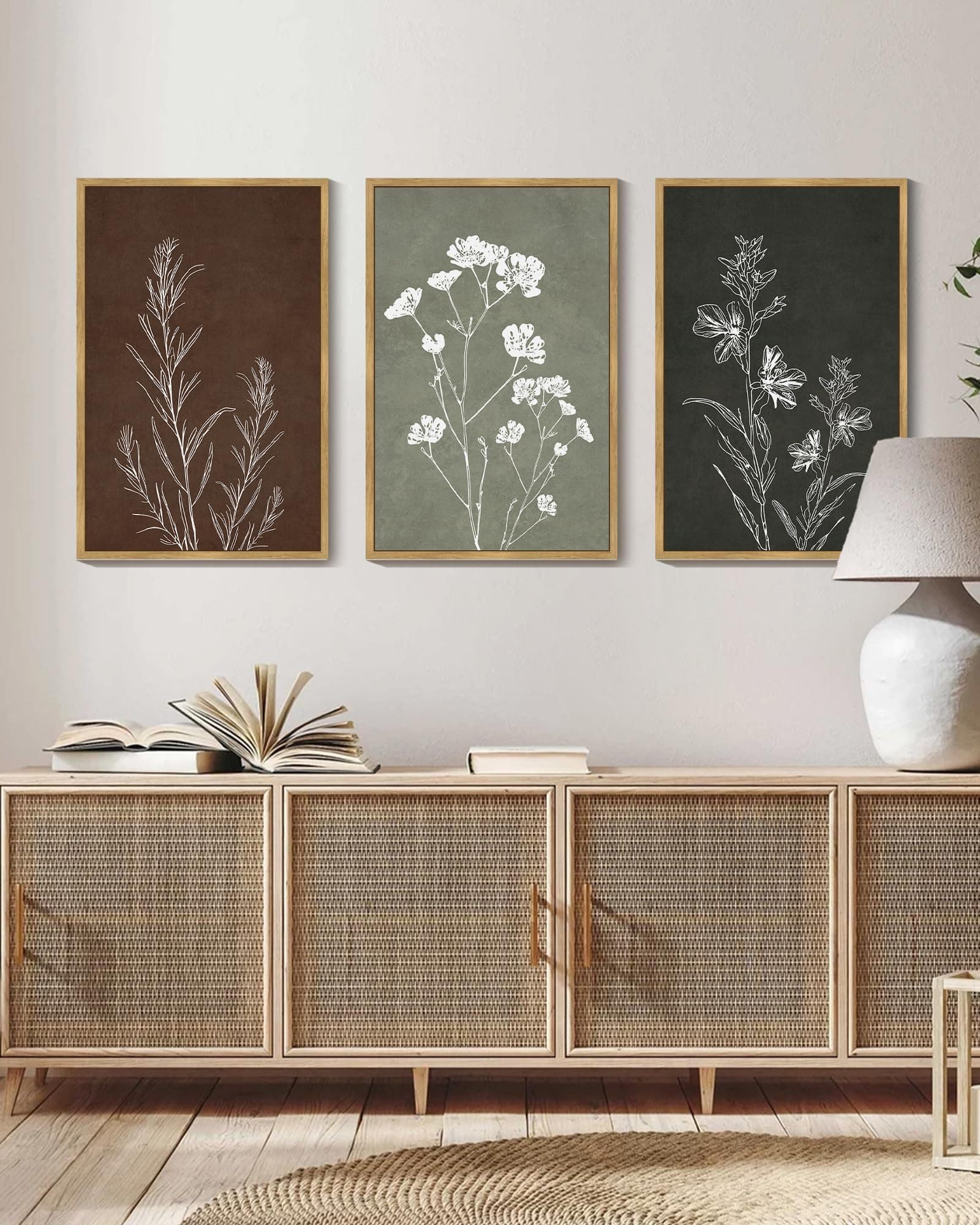 Drsoum Flower Wall Art 16x24in Natural Framed - Thumbnail 7