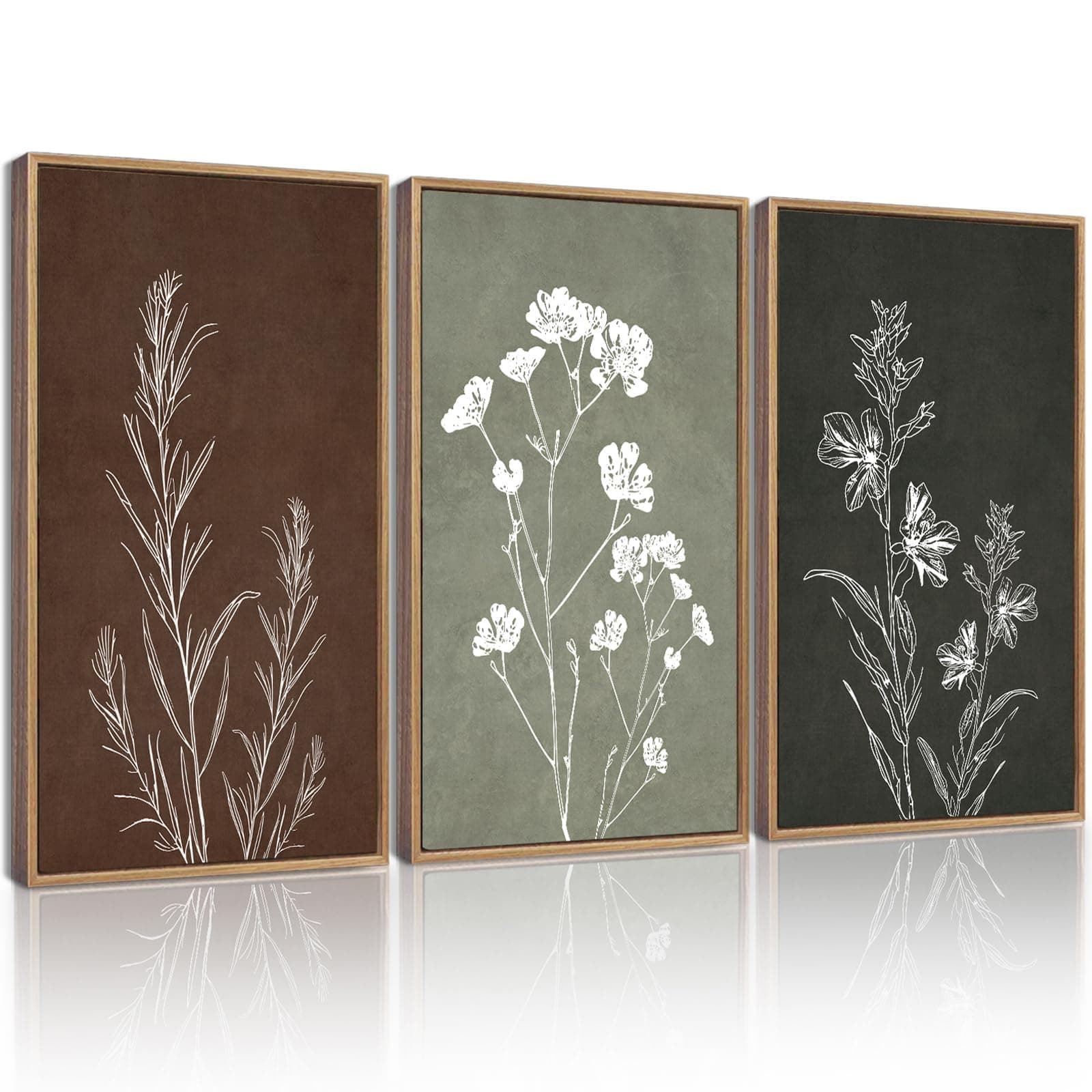 Drsoum Flower Wall Art 16x24in Natural Framed - Thumbnail 9