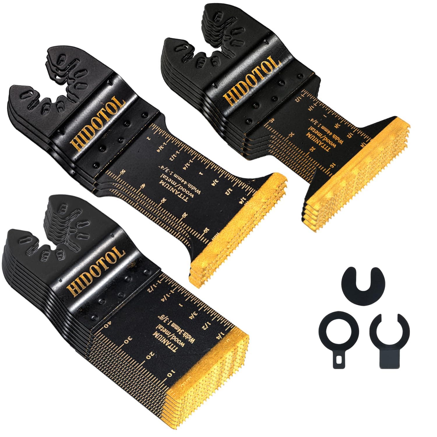 HIDOTOL 16 PCS Titanium Oscillating Saw Blades for Hard Material Metal Wood