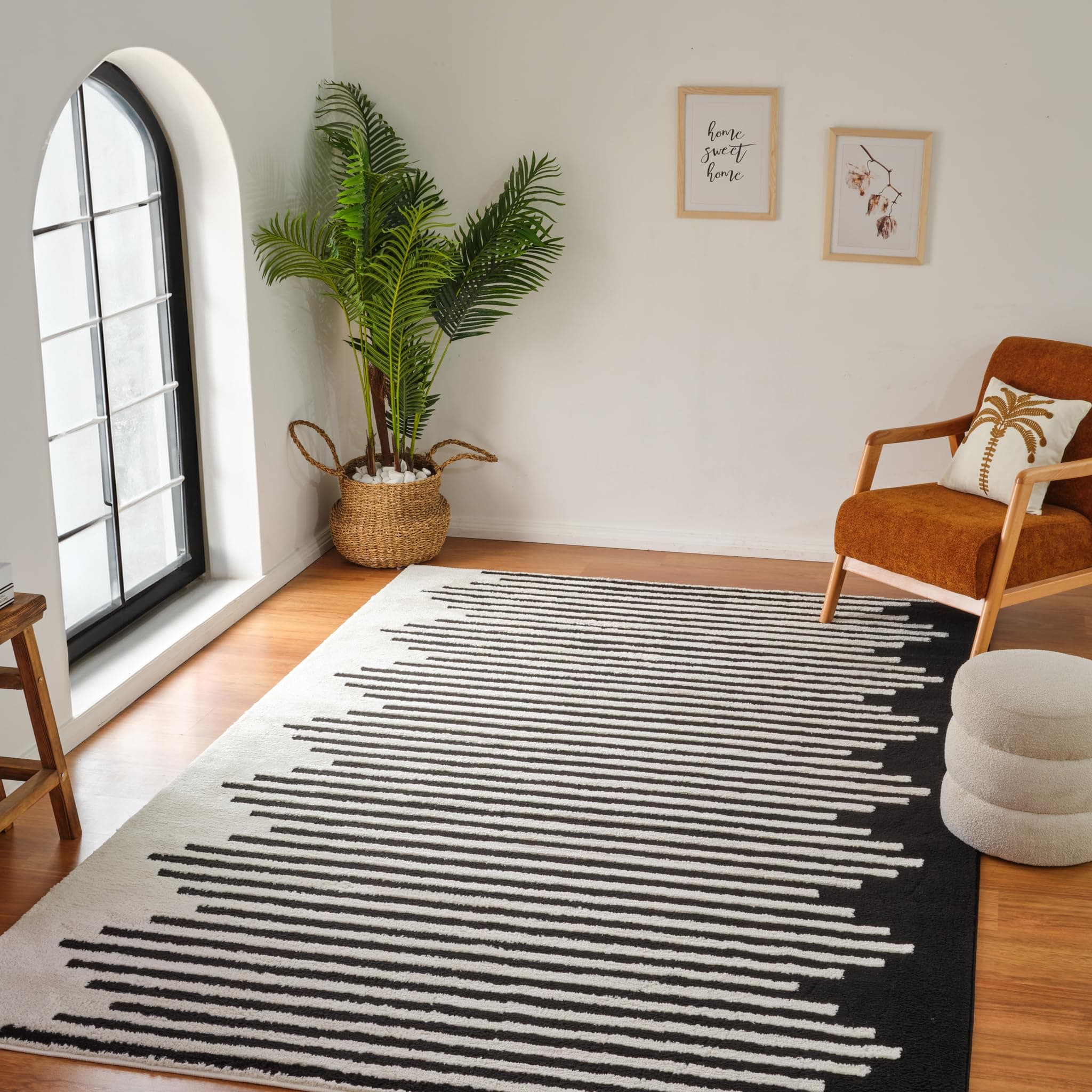 RUG BRANCH Domus 8'x11' (7'10" x 10'10") Abstract Indoor Area Rug - Cream Black - Thumbnail 4