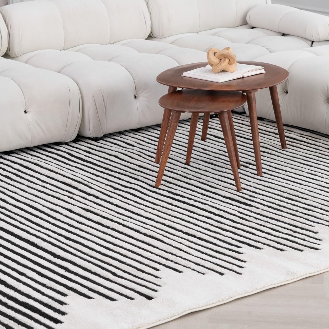 RUG BRANCH Domus 8'x11' (7'10" x 10'10") Abstract Indoor Area Rug - Cream Black - Thumbnail 5