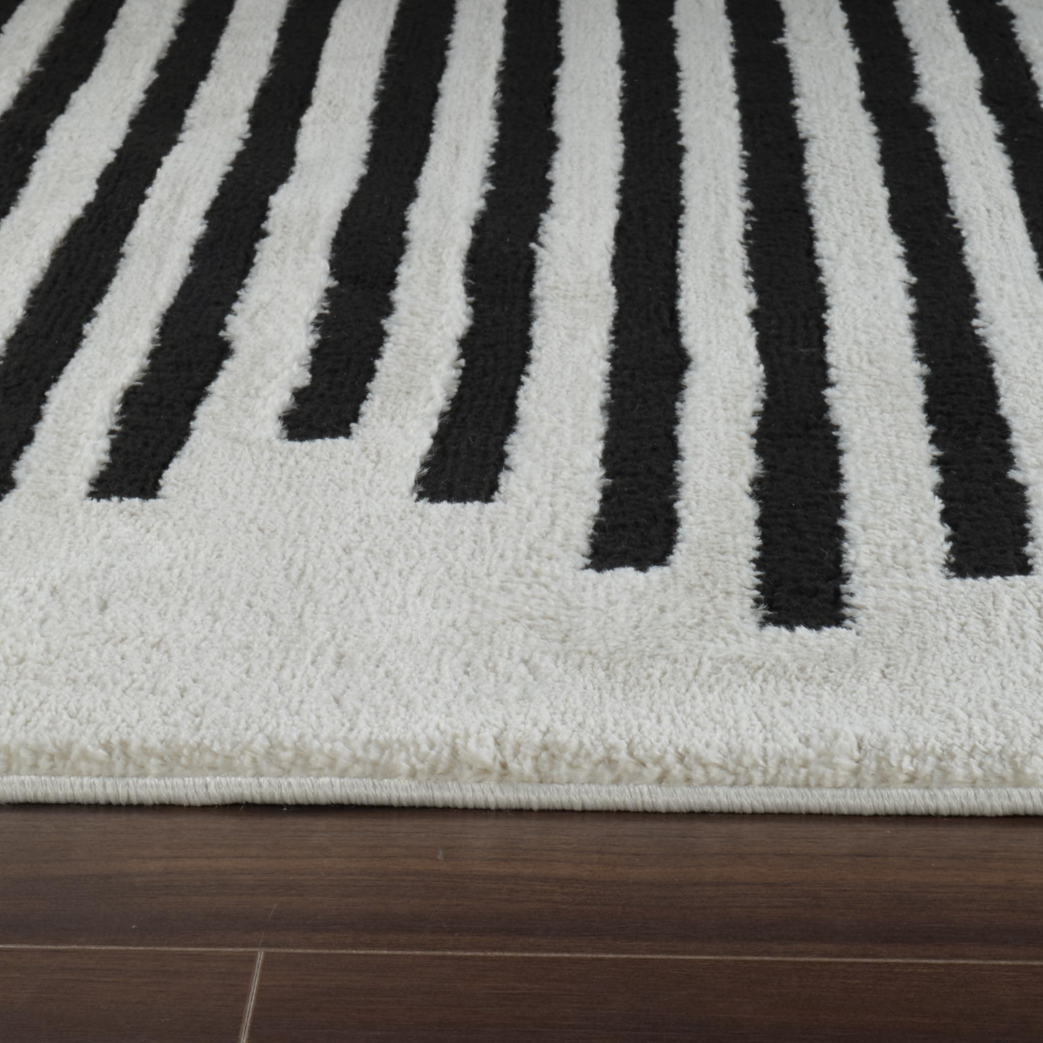 RUG BRANCH Domus 8'x11' (7'10" x 10'10") Abstract Indoor Area Rug - Cream Black - Thumbnail 7