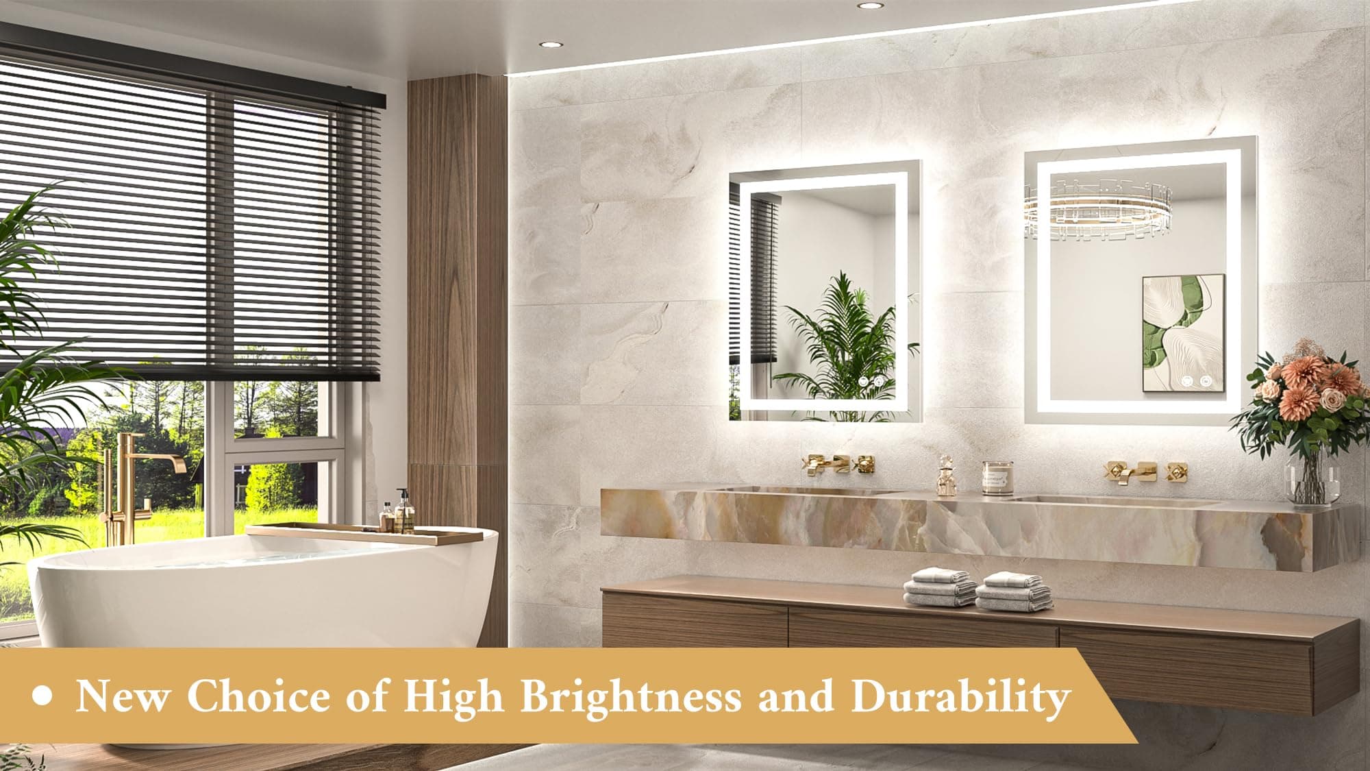 TETOTE LED Bathroom Mirror 24x30 Inch Lighted Vanity Mirror Frontlit Backlit - Thumbnail 8